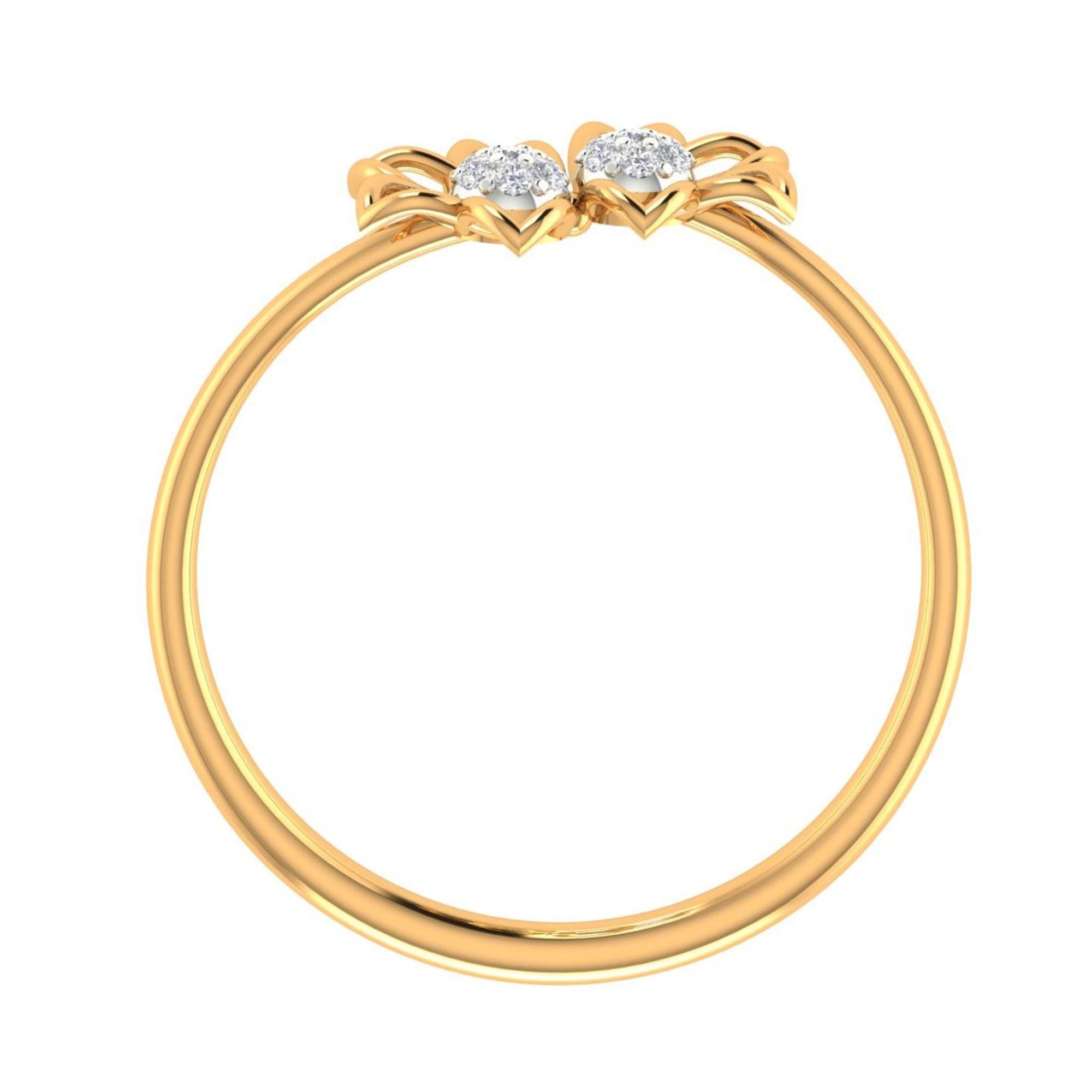 Elegant Dual Flower Diamond Ring