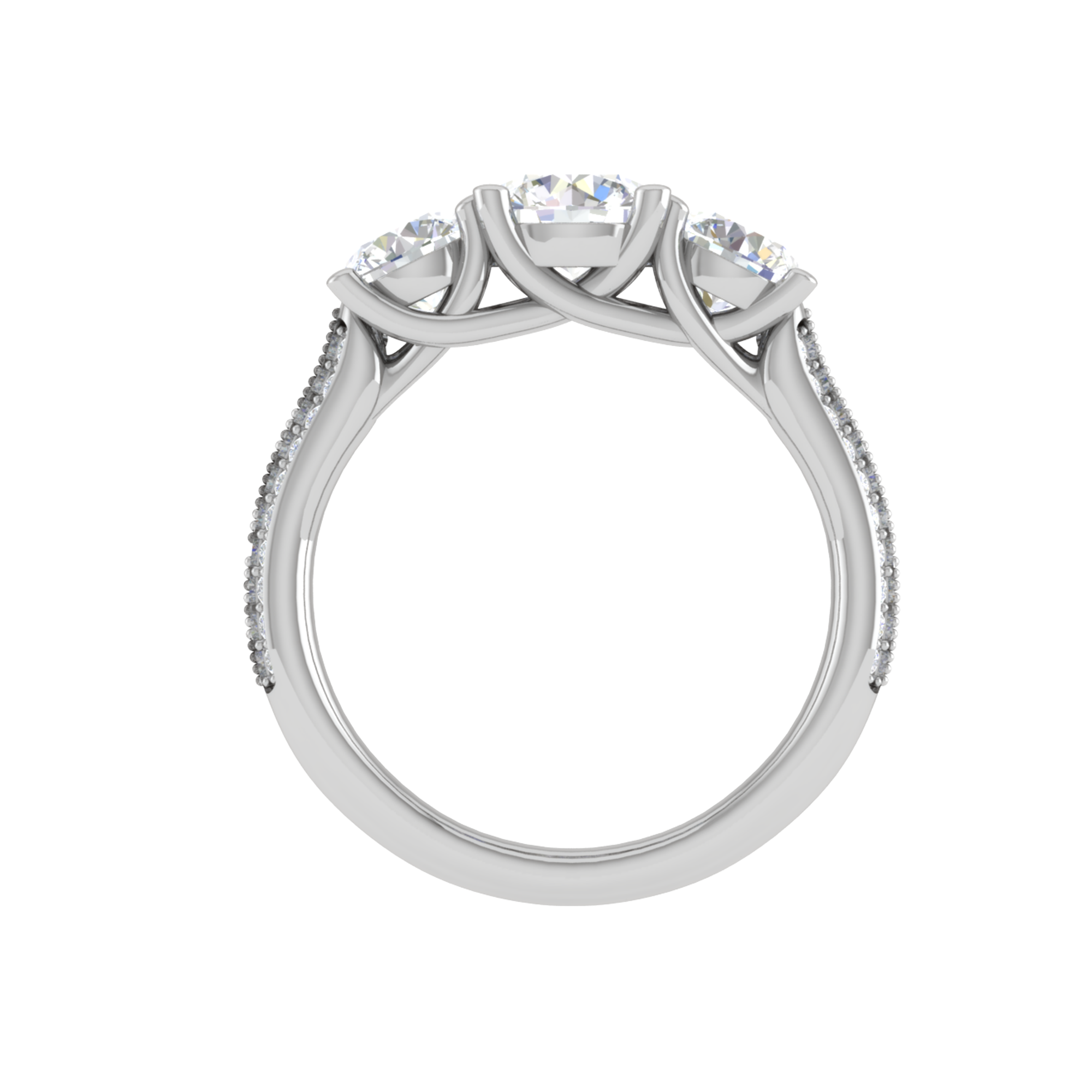 Three Stone Silver Ring