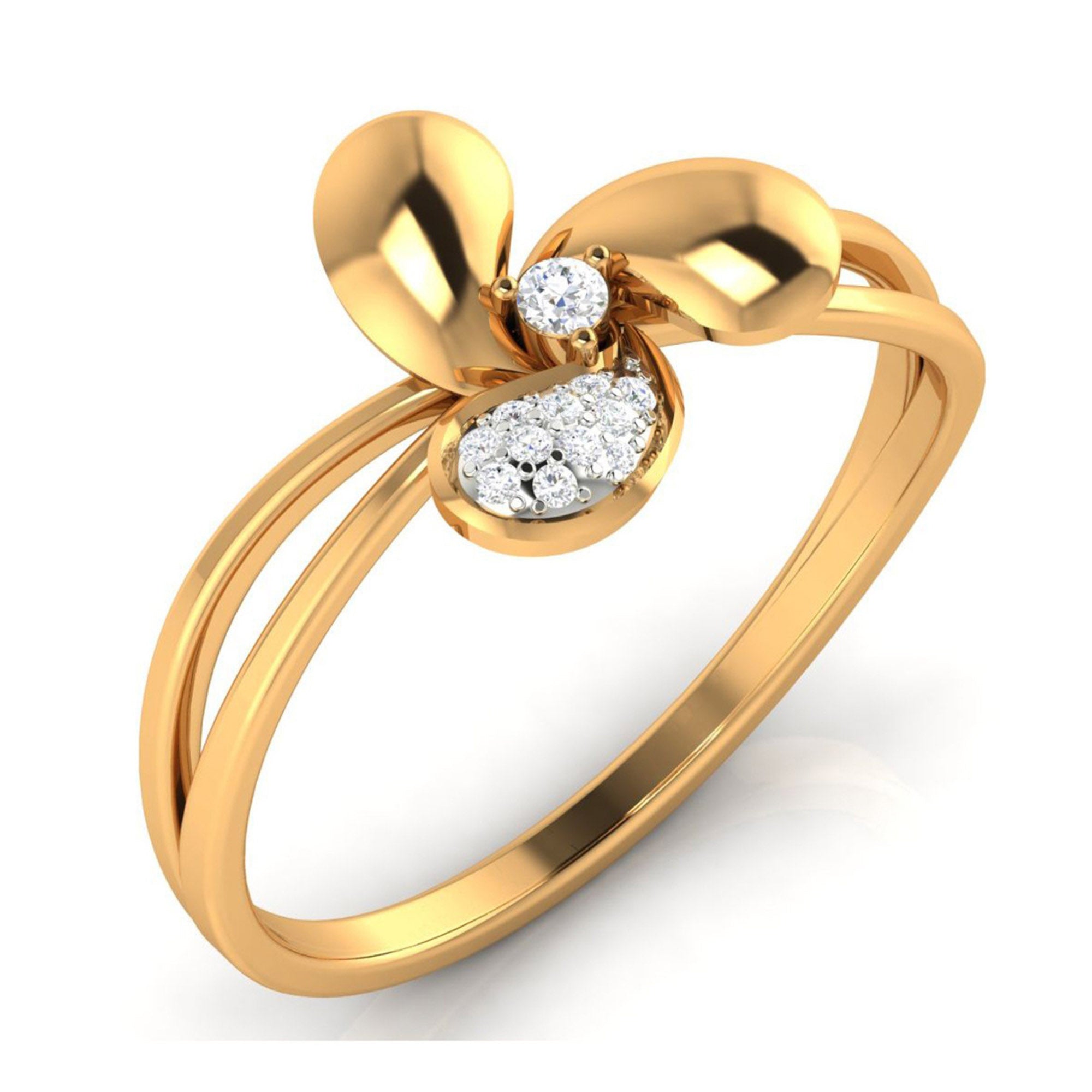 Adjustable Petal Spark Floral Ring