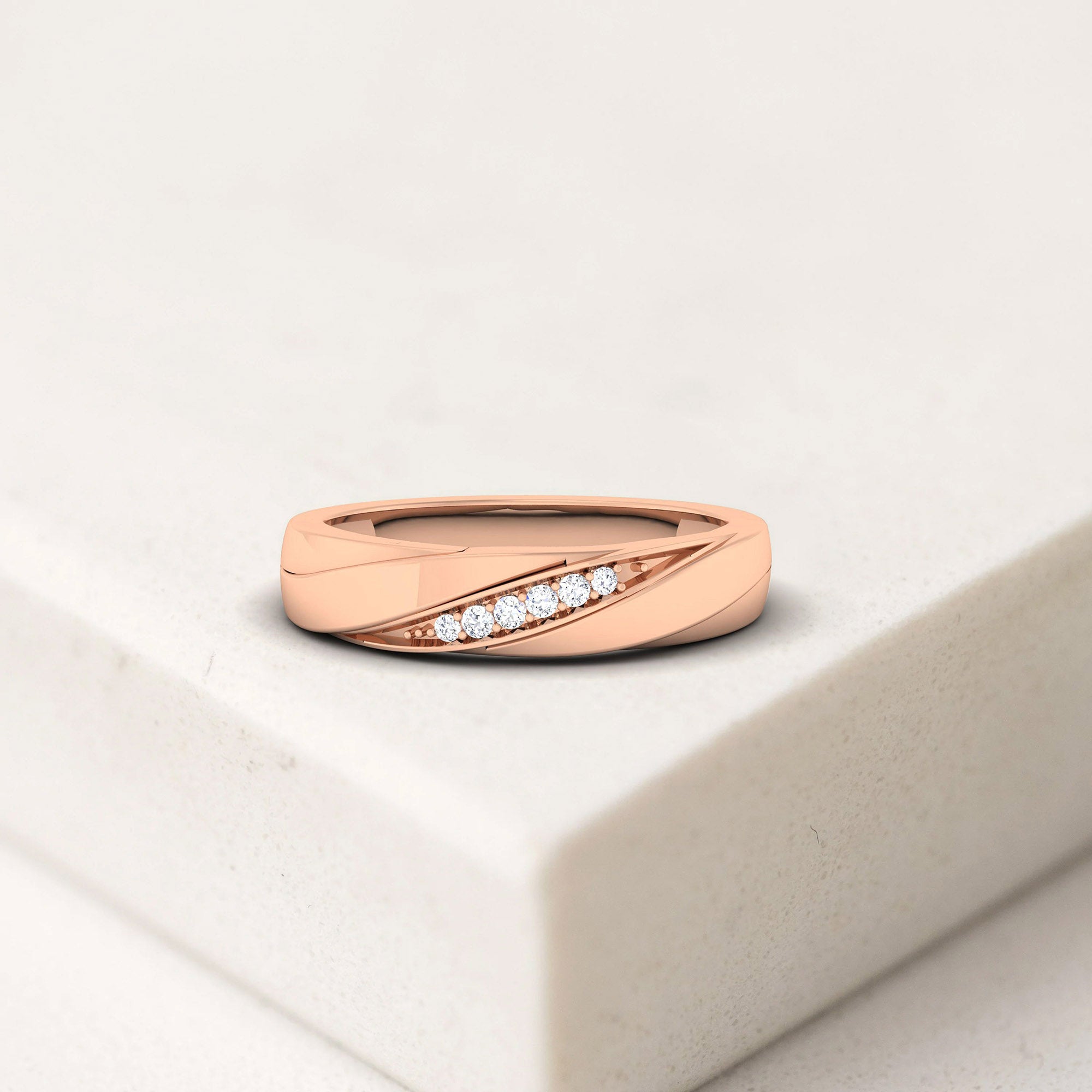 Adjustable Sleek Silver Rose Gold Wave Band