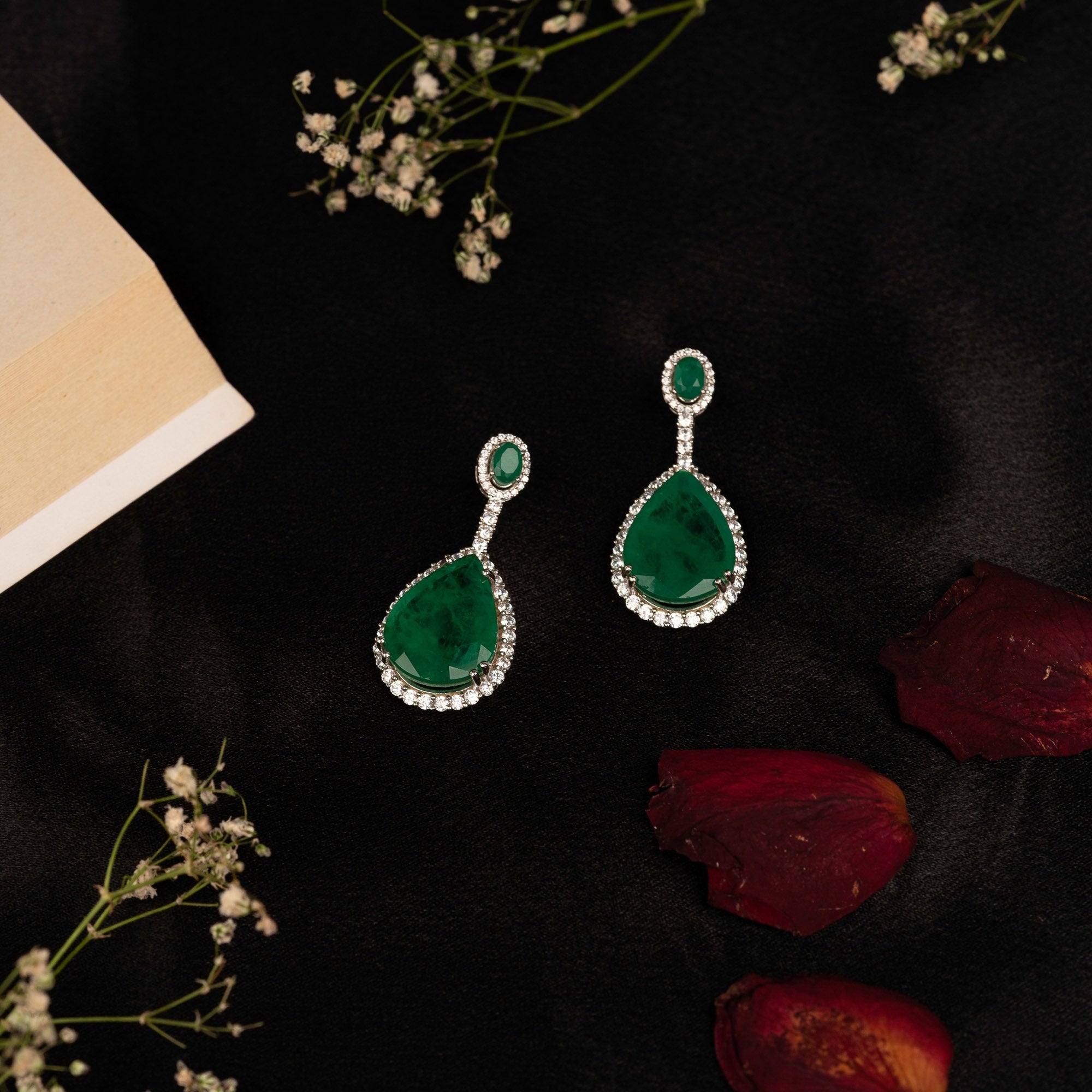 Teardrop Emerald Earring