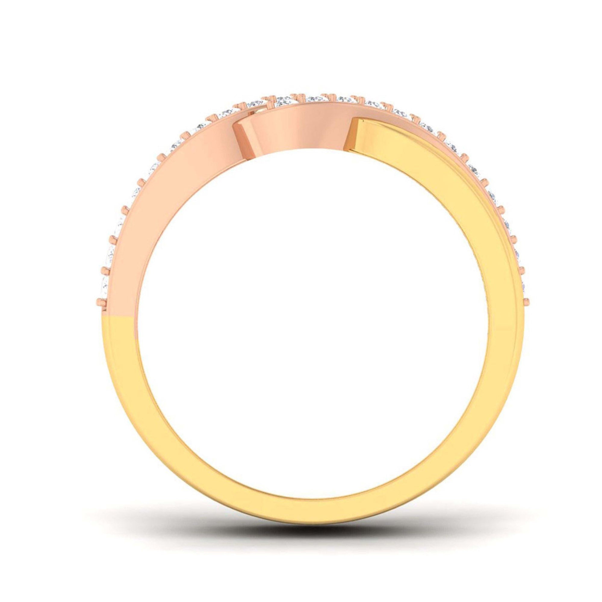 Yellow and Rose Gold Bypass Ring