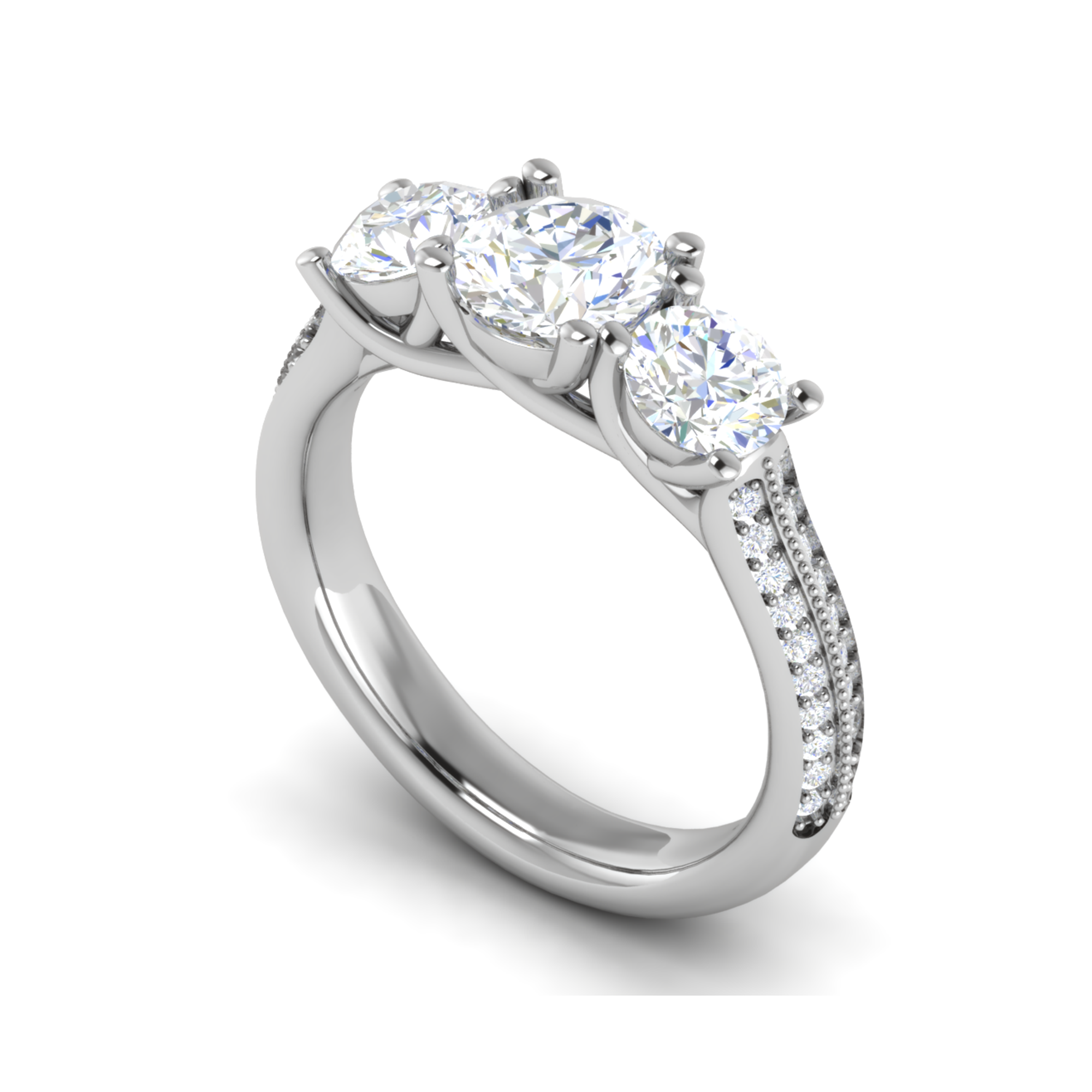 Three Stone Silver Ring