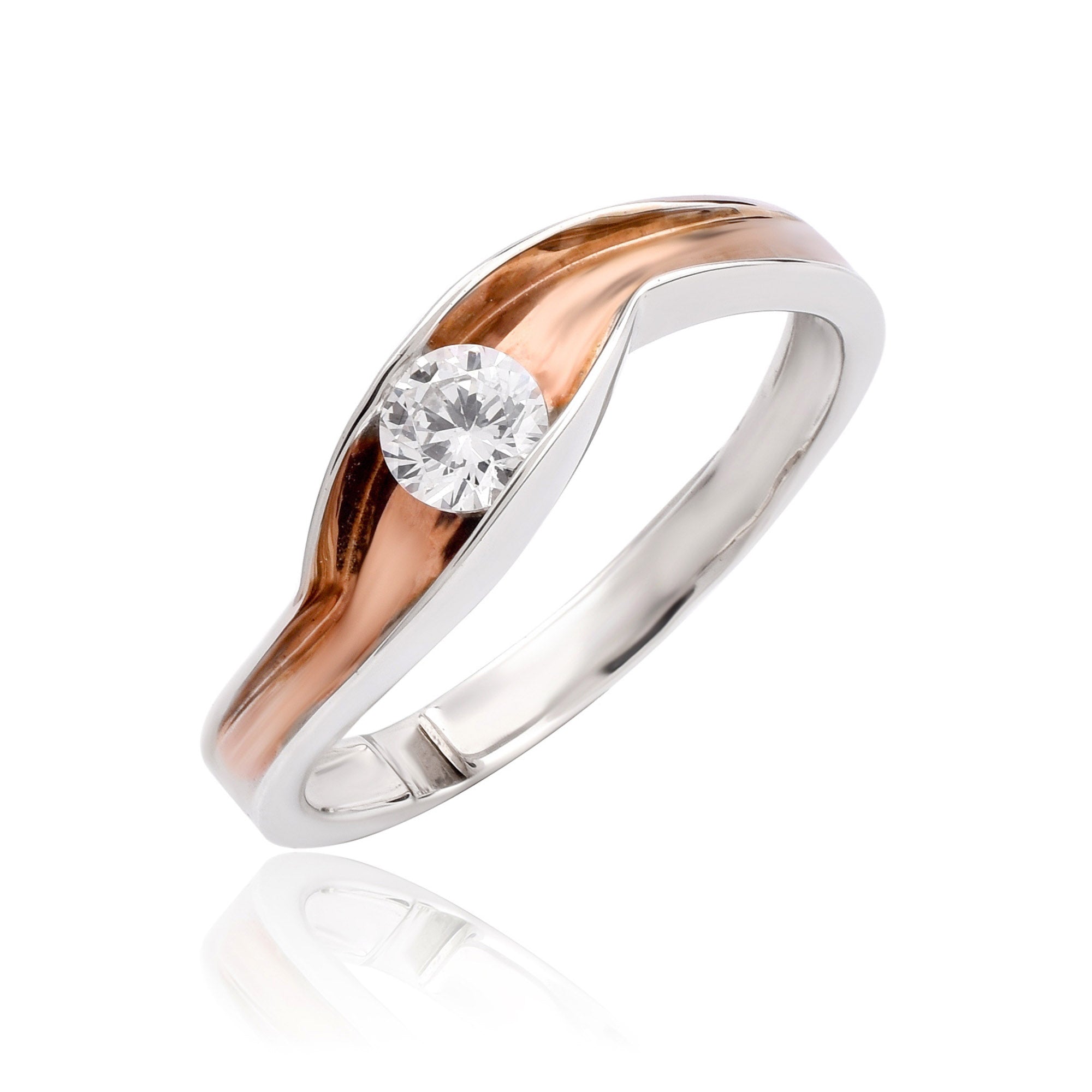 Dual Tone Modern Wave Ring