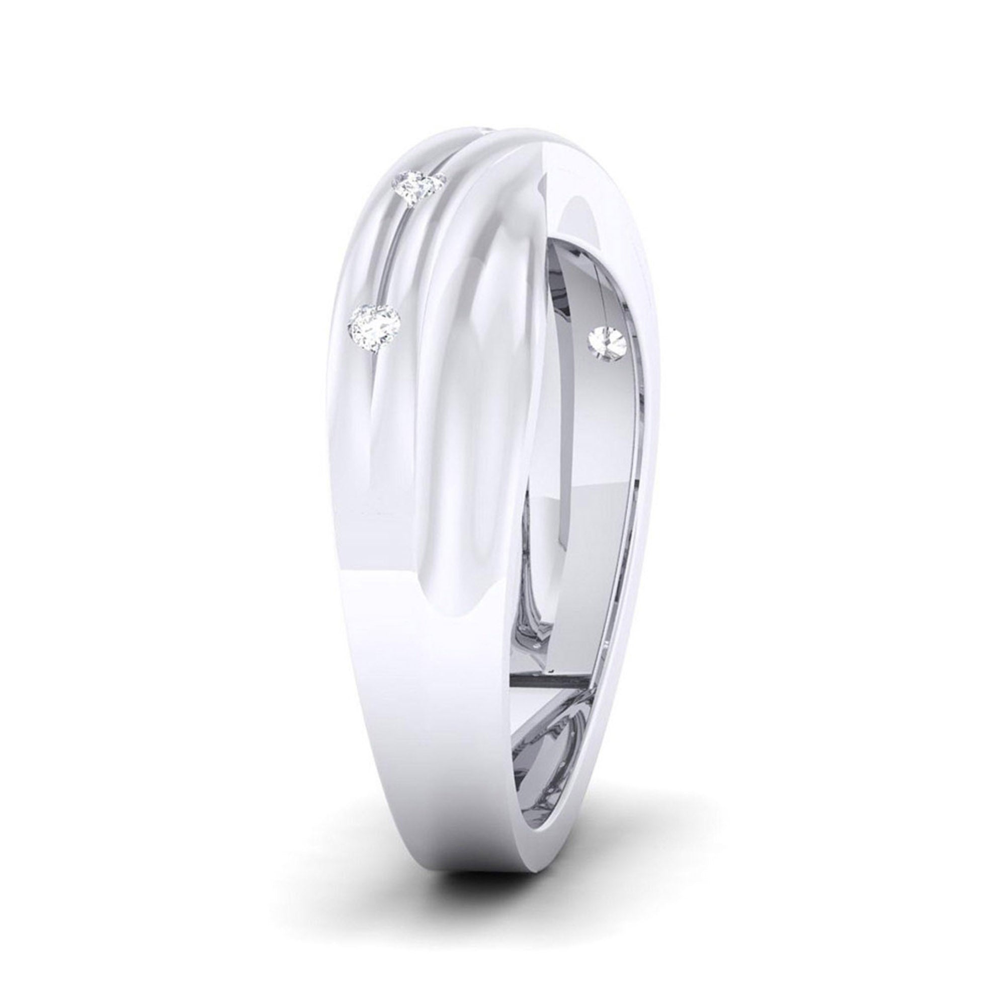 Elegant White Gold Crossover Band