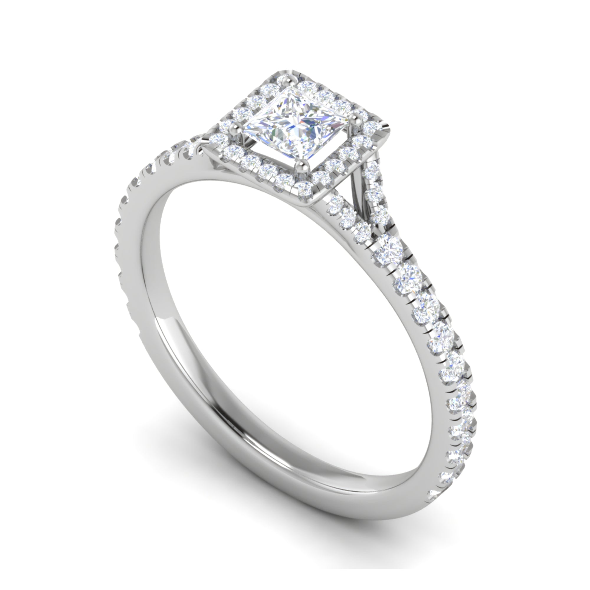 Princess Cut Halo Ring