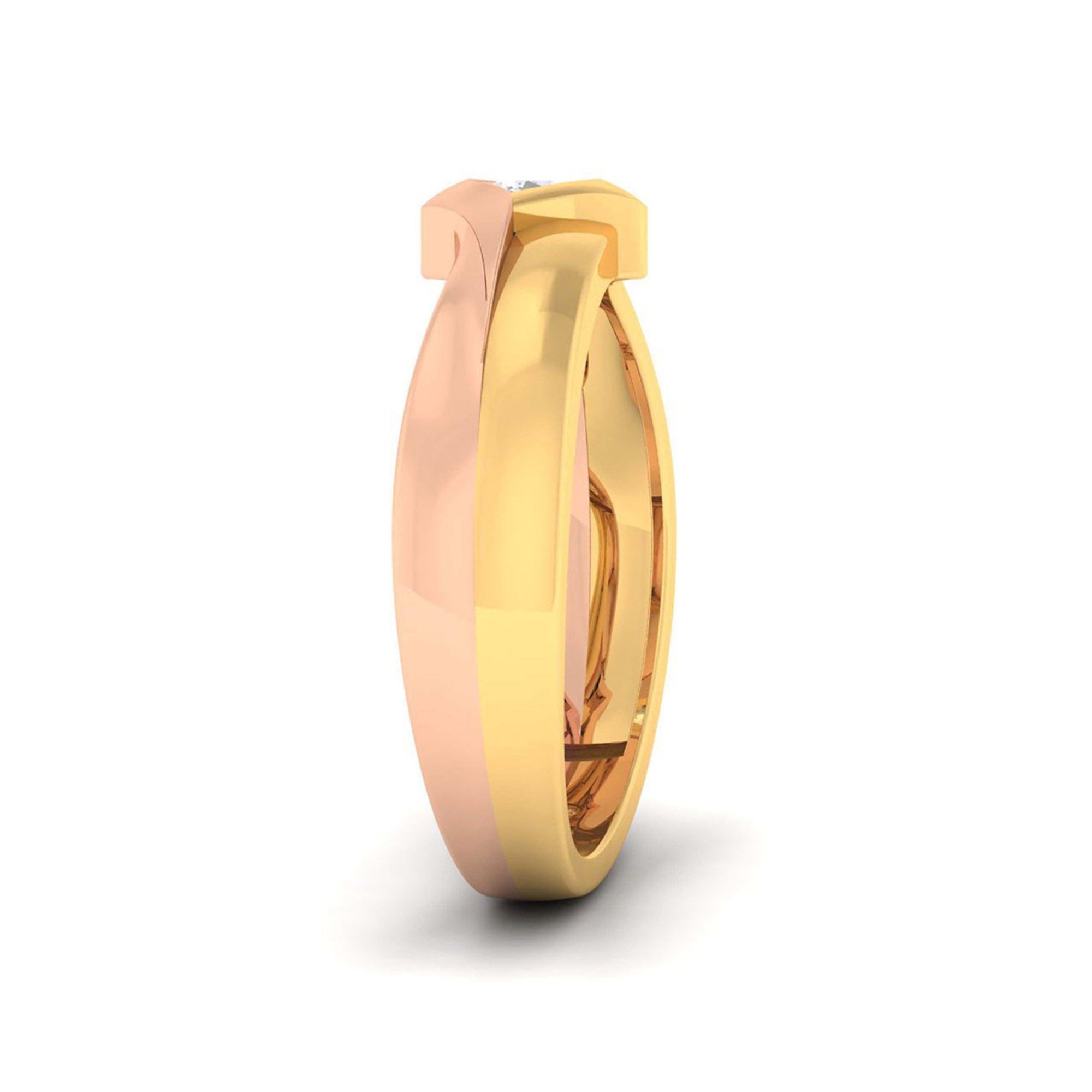 Elegant Two Tone Silver Band