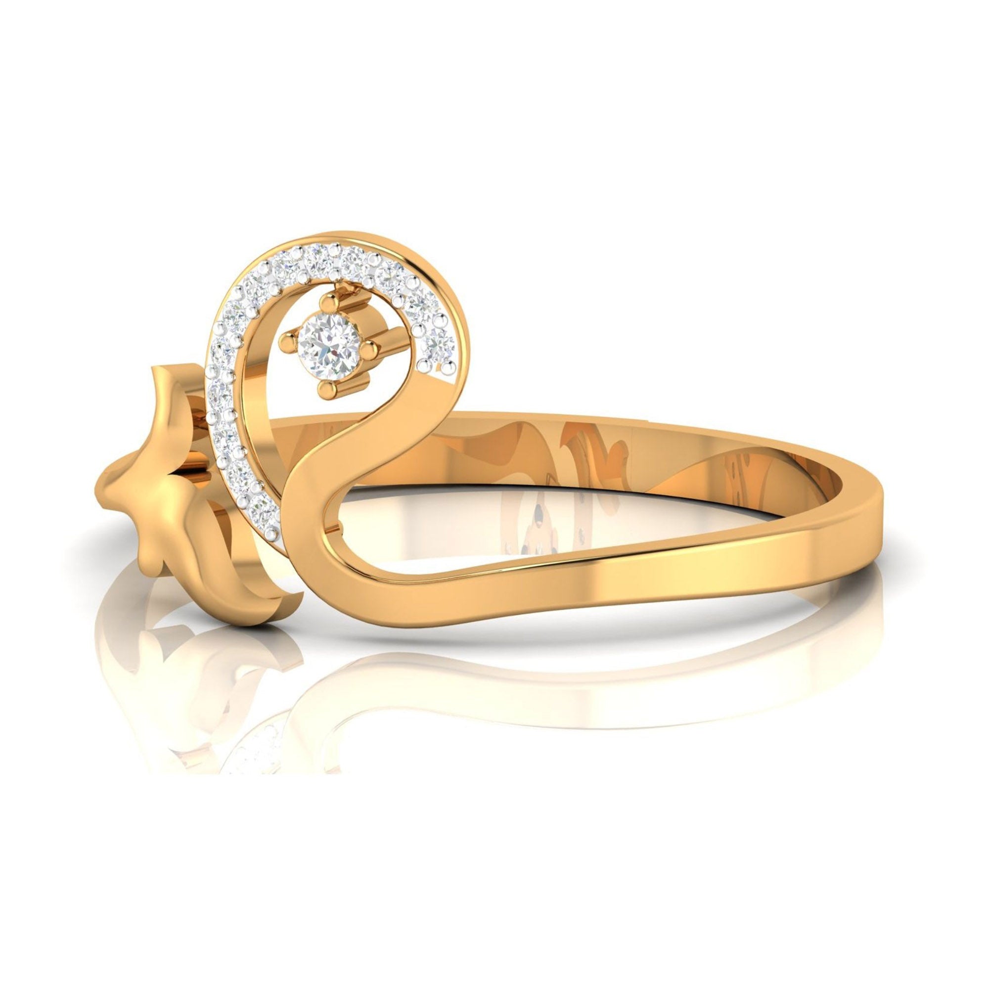 Shining Swirl Diamond Ring