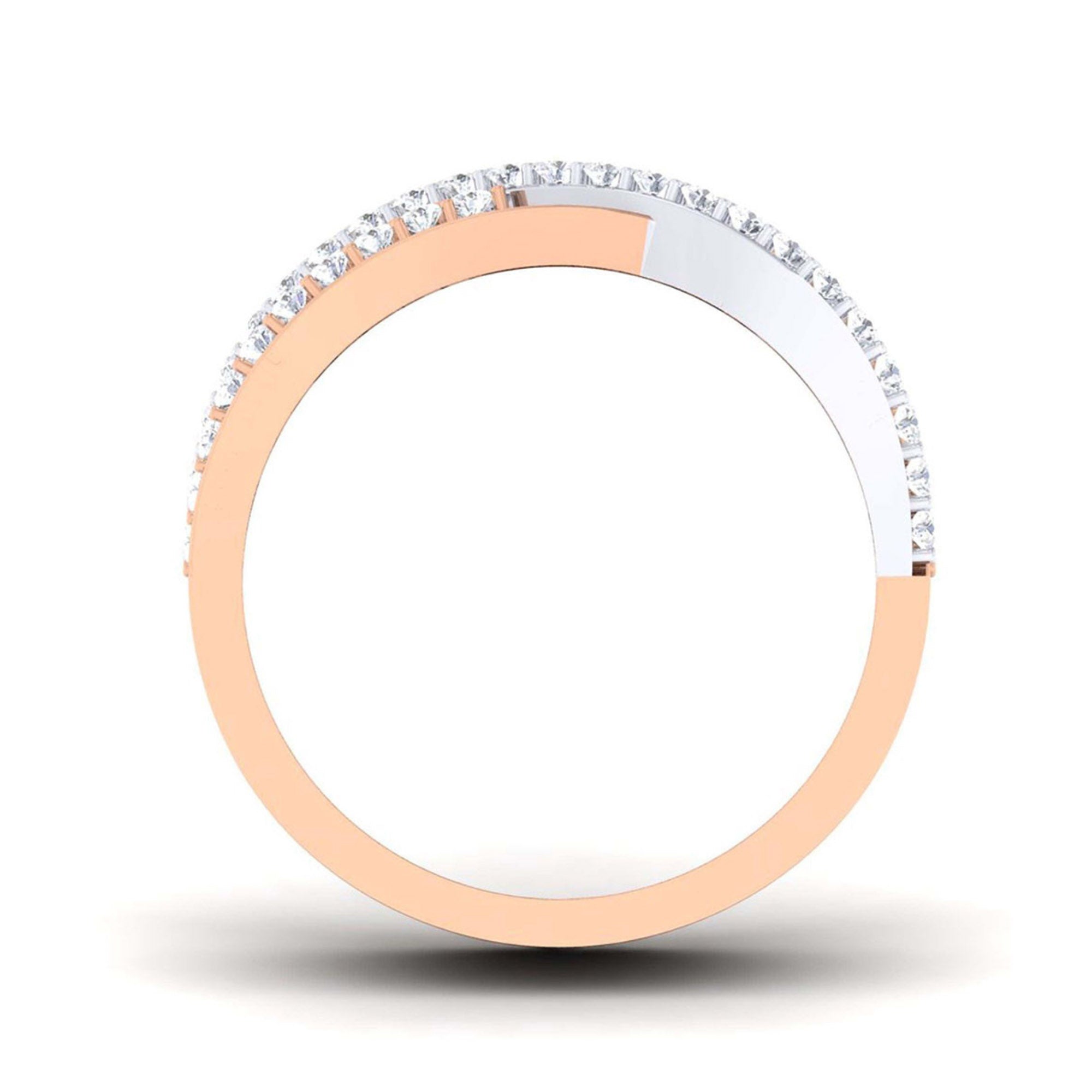 Elegant Rose Gold Crossover Ring
