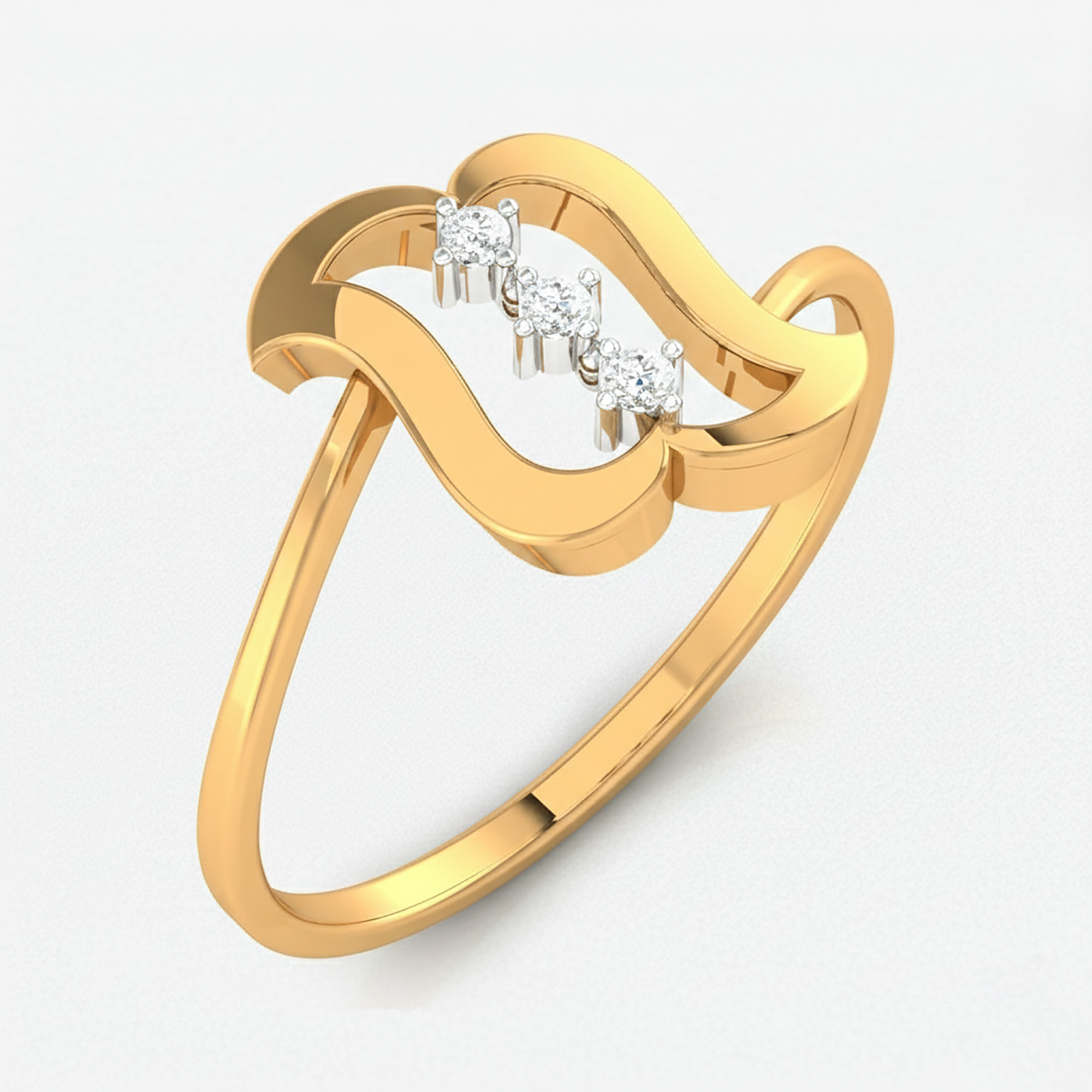 Elegant Open Curve Diamond Ring