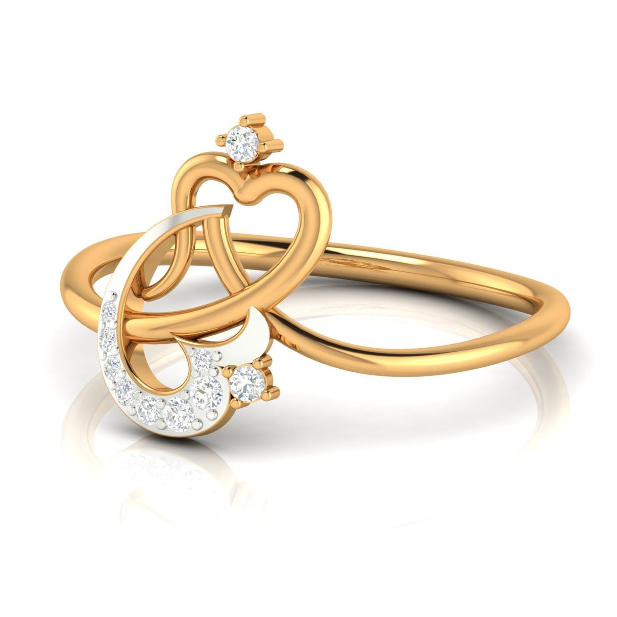Intertwined Heart Diamond Ring