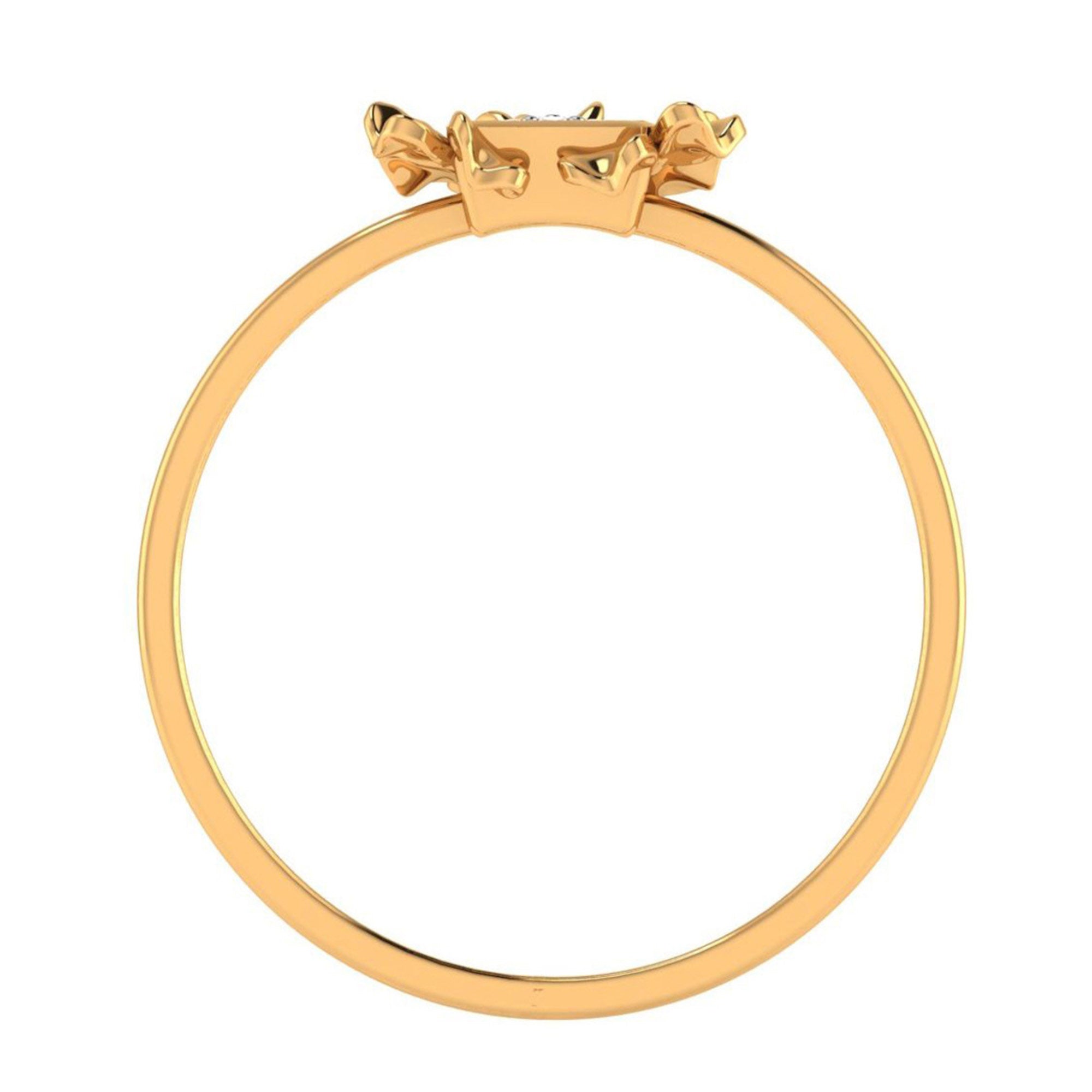 Triangle Diamond Cluster Floral Ring