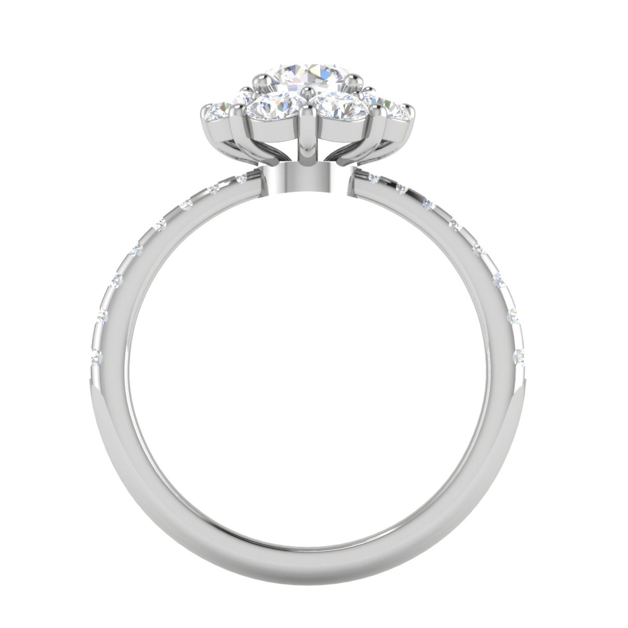 Classic Floral Halo Diamond Ring