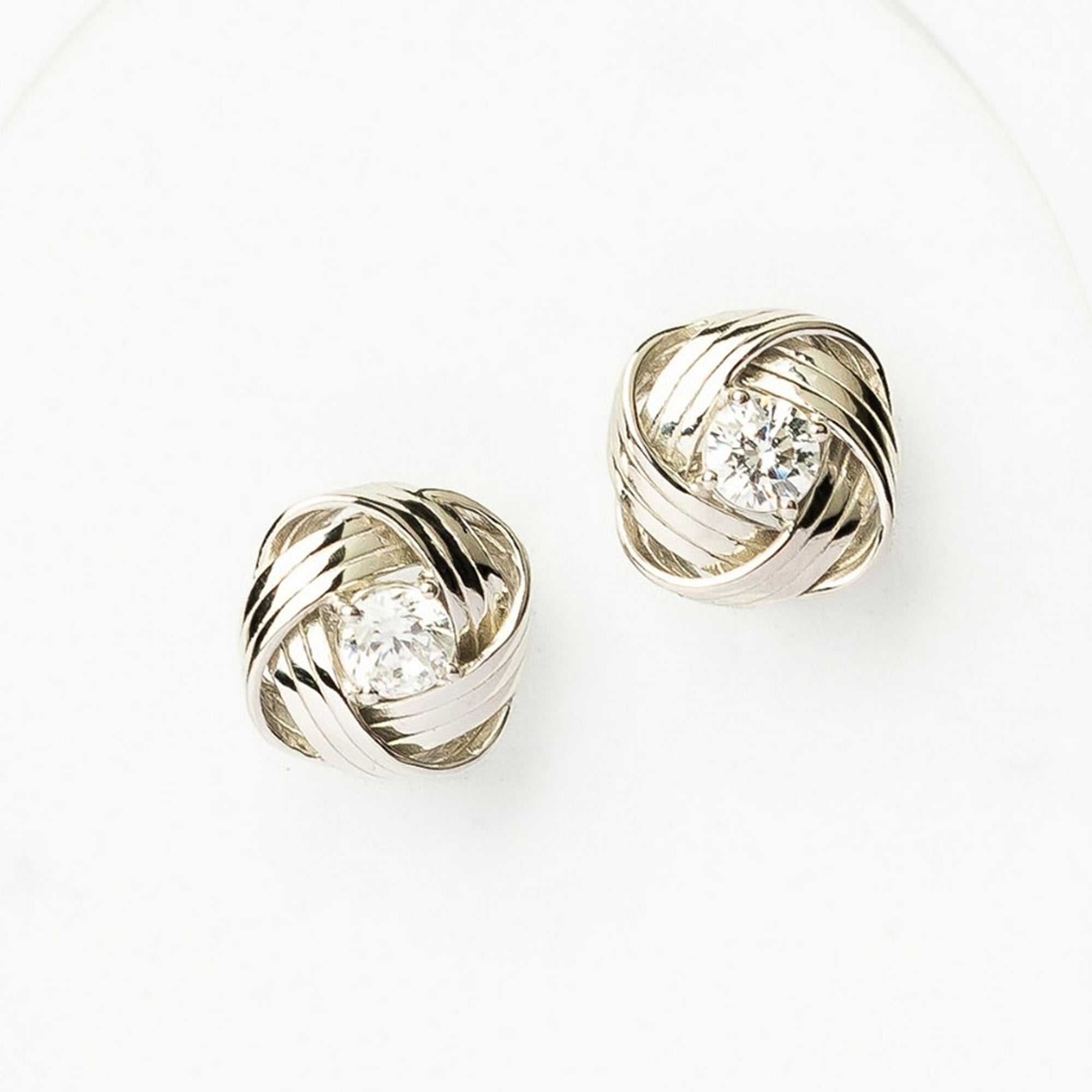 Sterling Silver Knot Stud Earrings