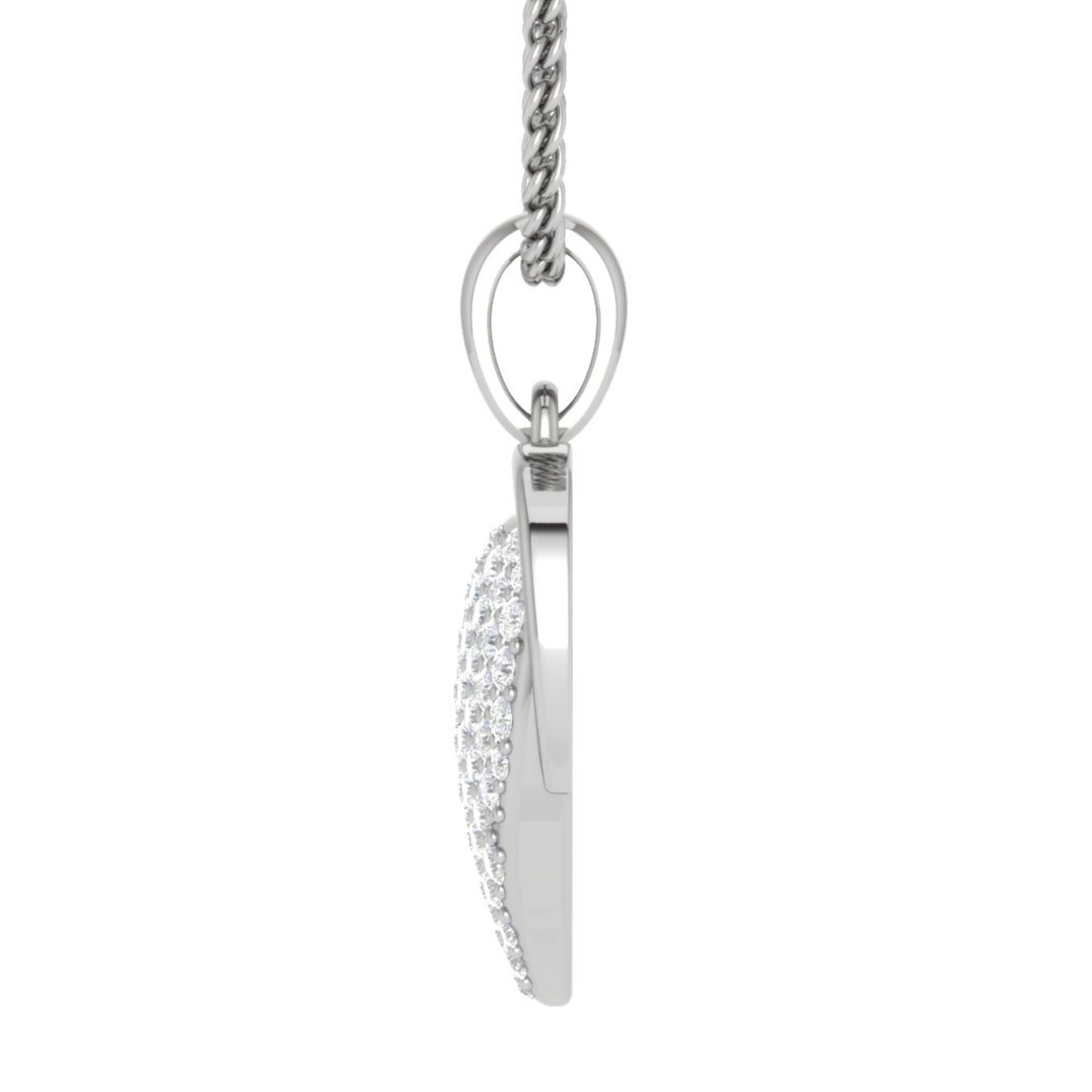 Sterling Silver Heart Diamond Pendant
