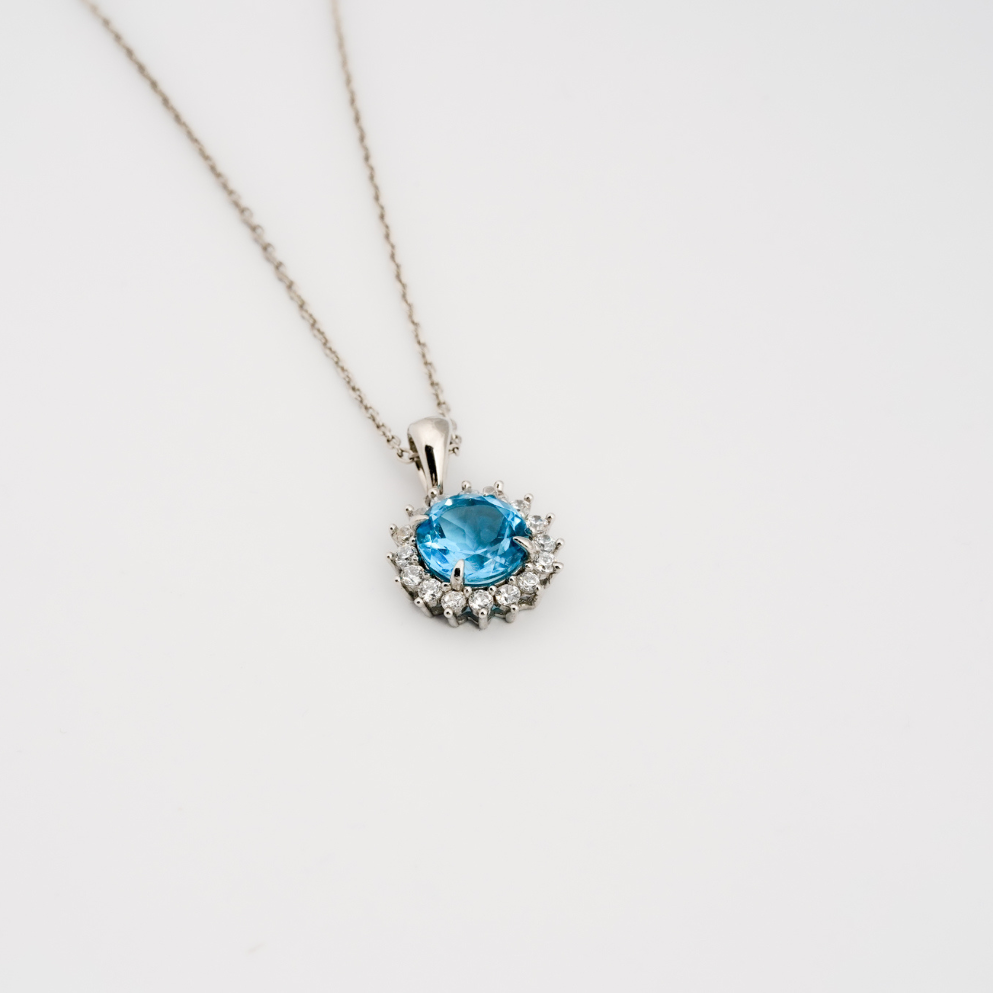 Sterling Silver Blue Topaz Pendant
