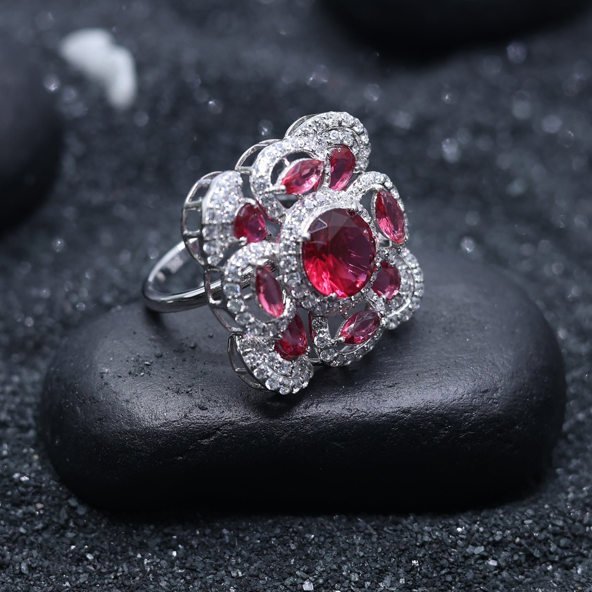Imperial Ruby Flower Ring