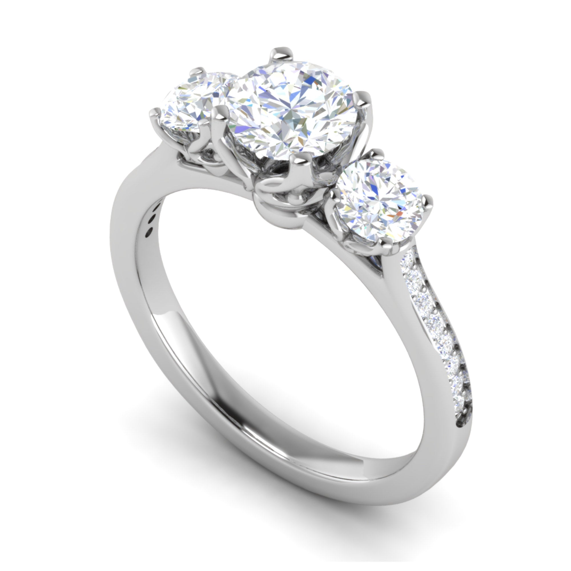 Elegant Trilogy Round Stone Ring