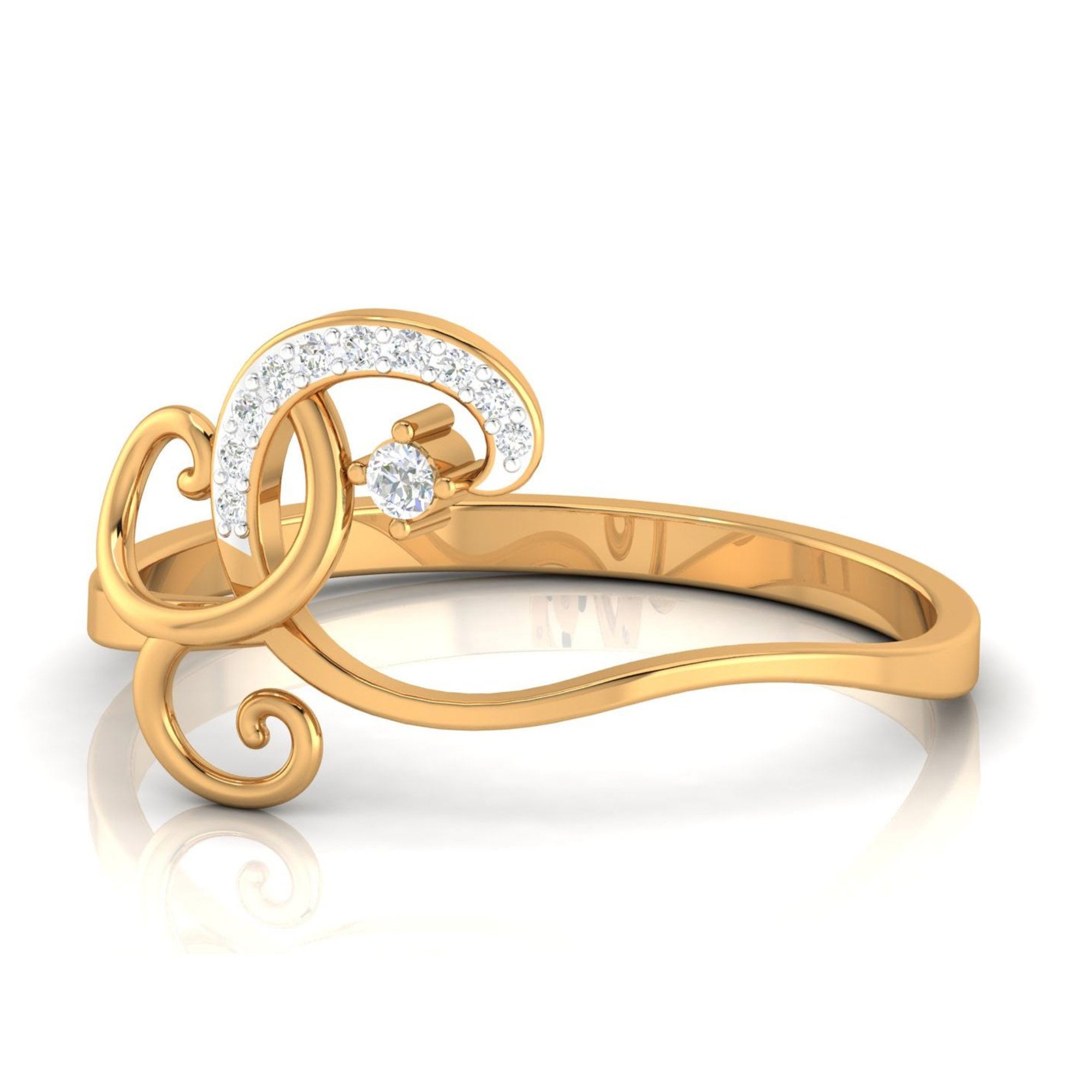 Elegant Curved Swirl Ring