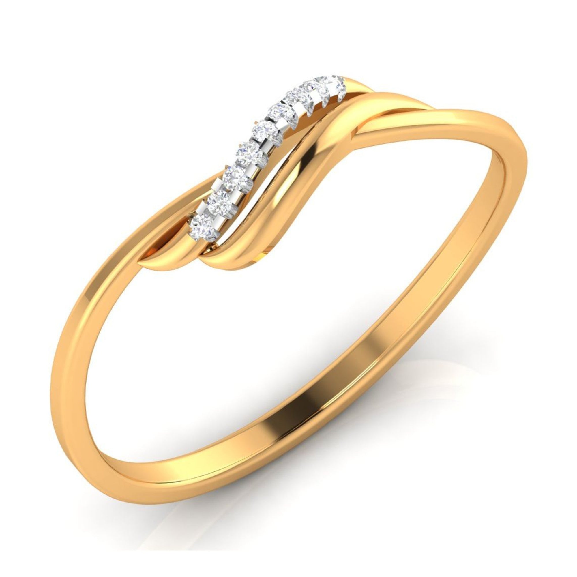 Gold Plated Wave Diamond Ring