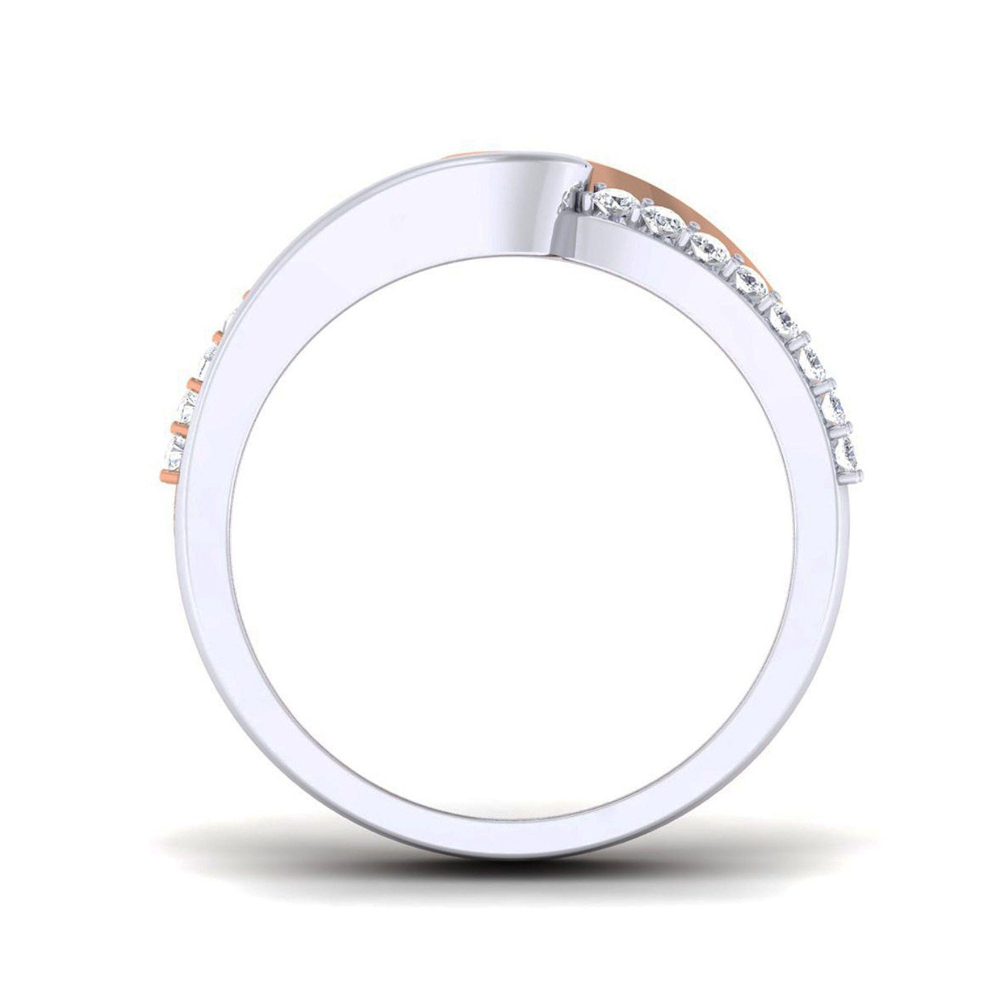 Dual Tone Criss Cross Pave Band