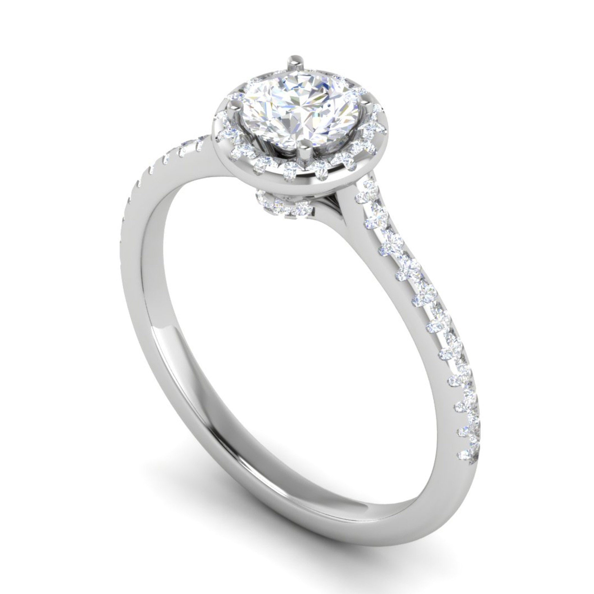 Classic Round Diamond Halo Ring