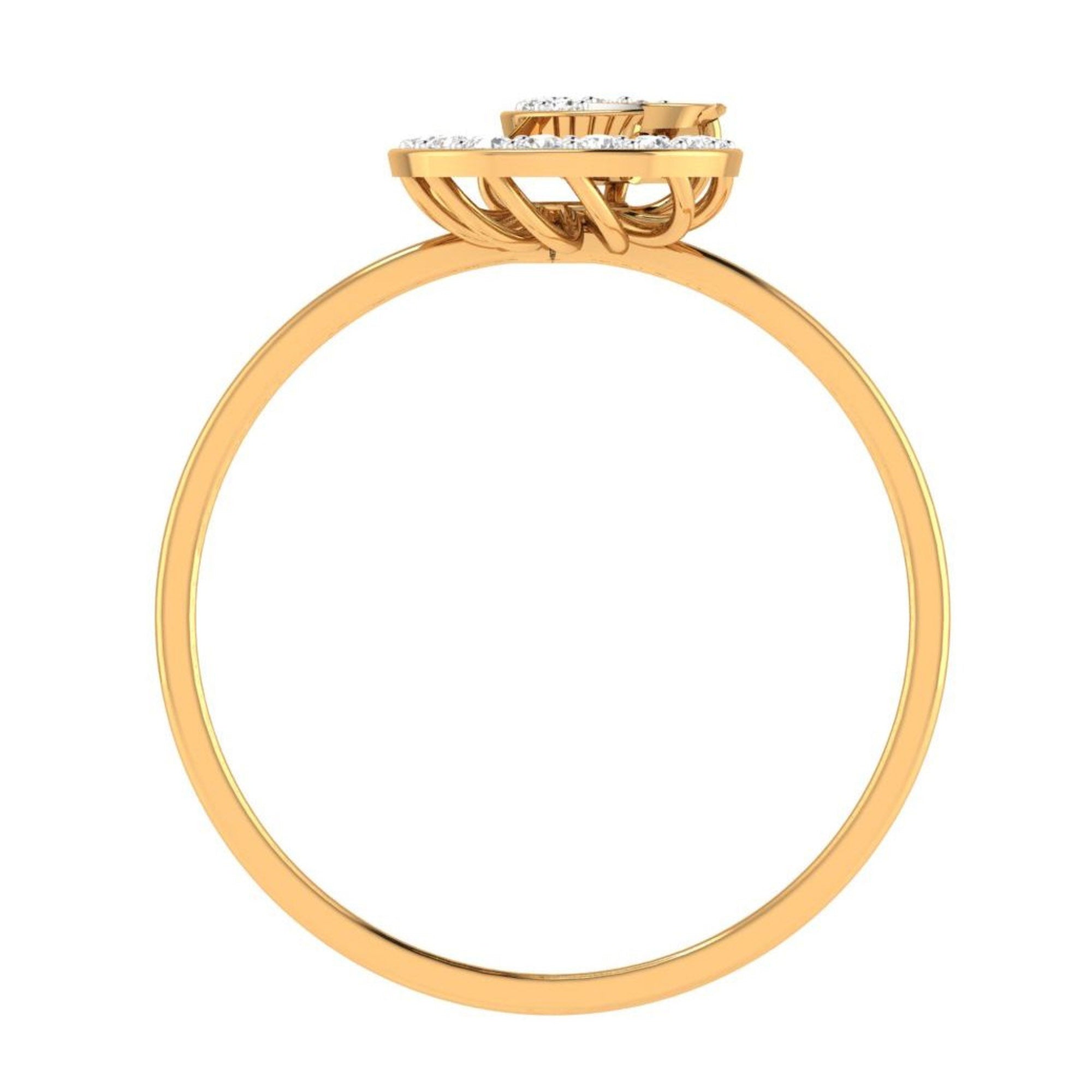 Elegant Swirl Diamond Ring
