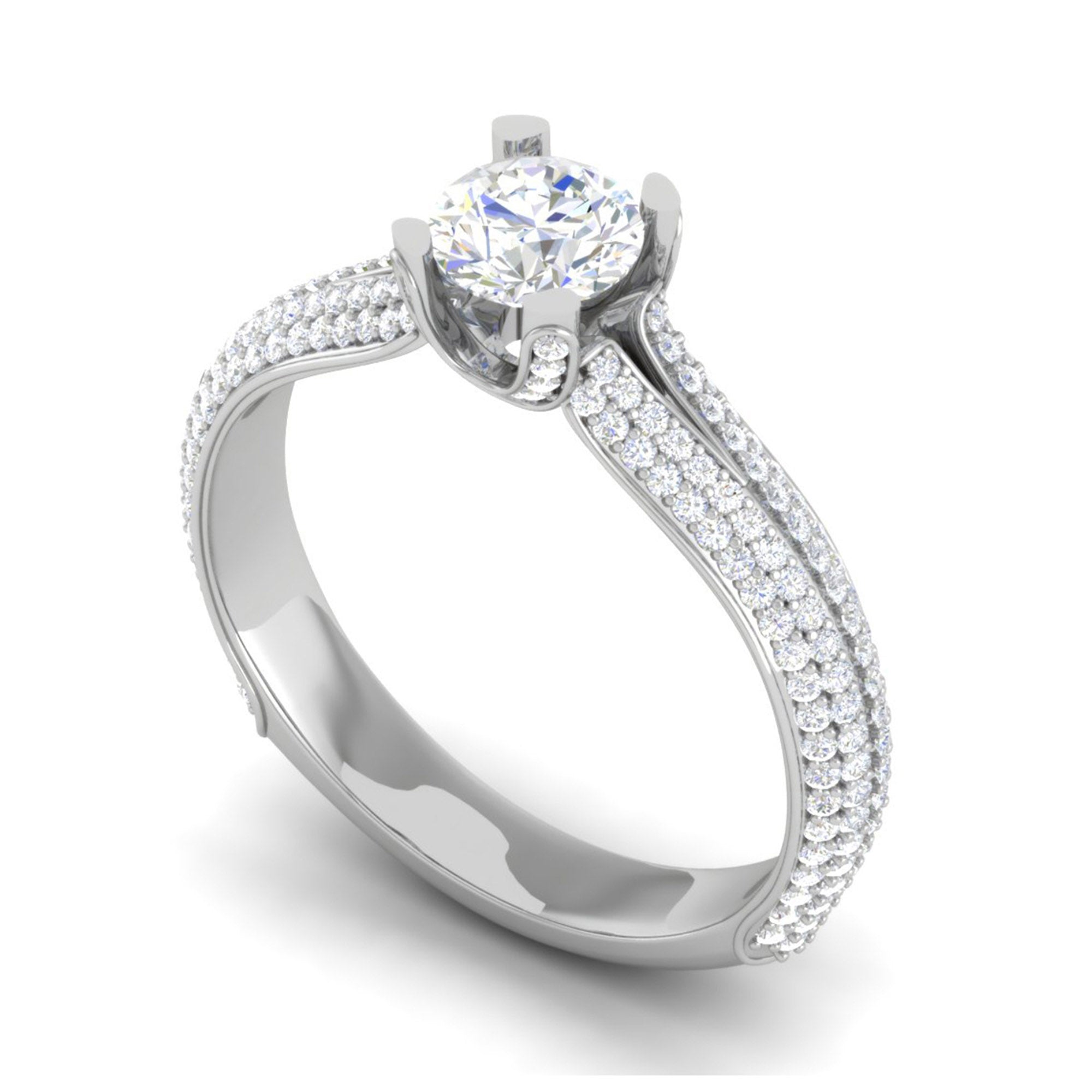 American Diamond Split Shank Ring