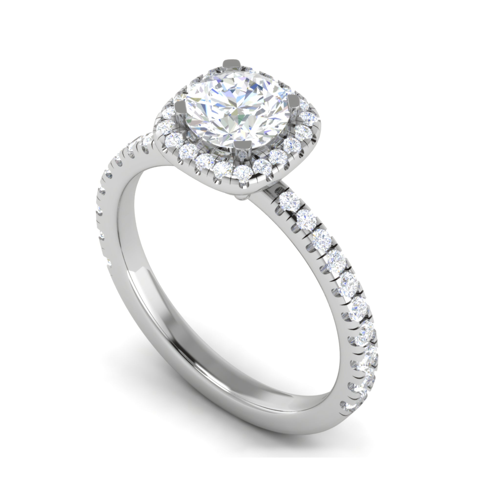 Classic Halo Solitaire Ring