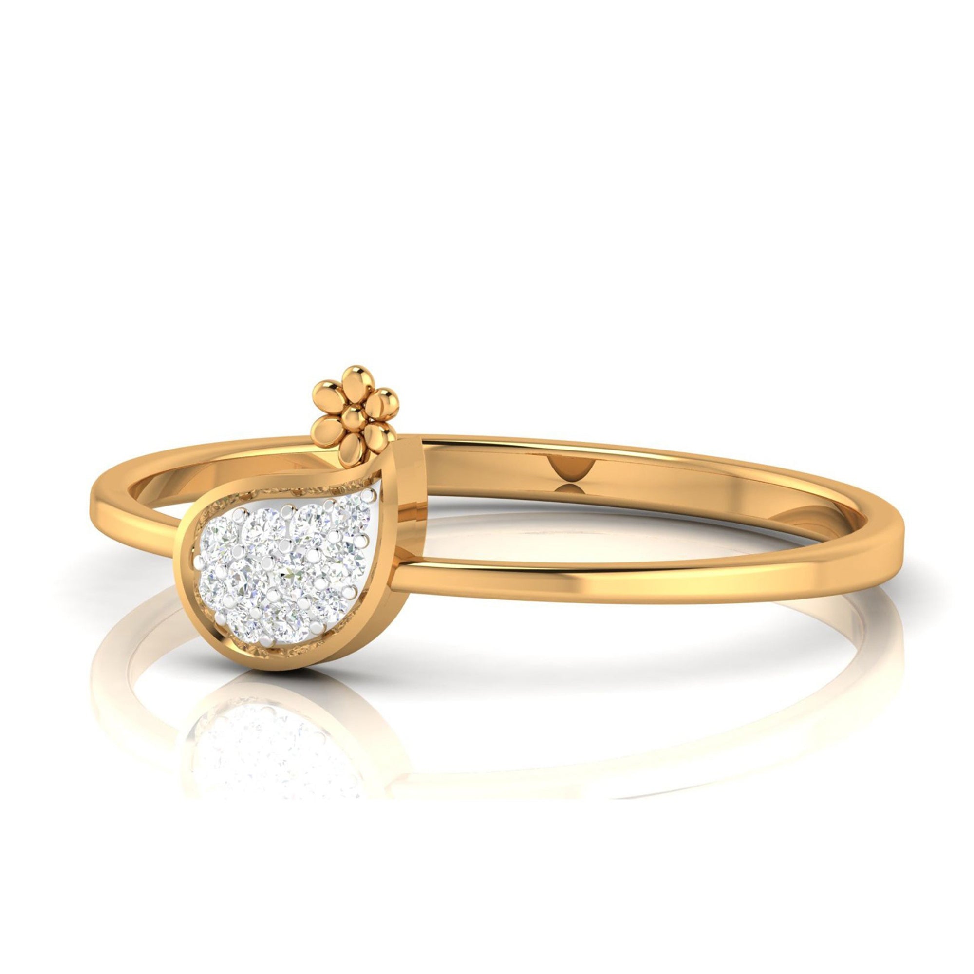 Floral Leaf Diamond Ring