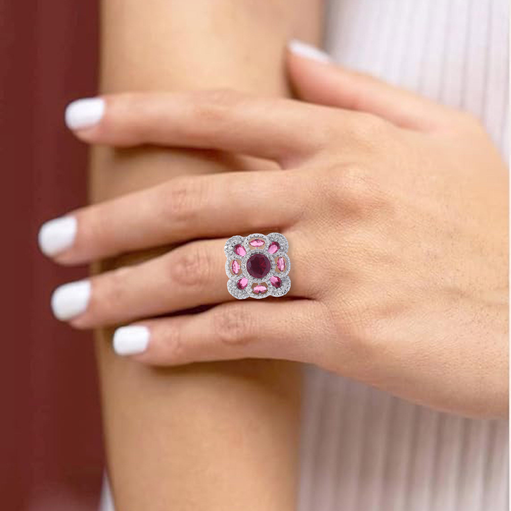 Imperial Ruby Flower Ring