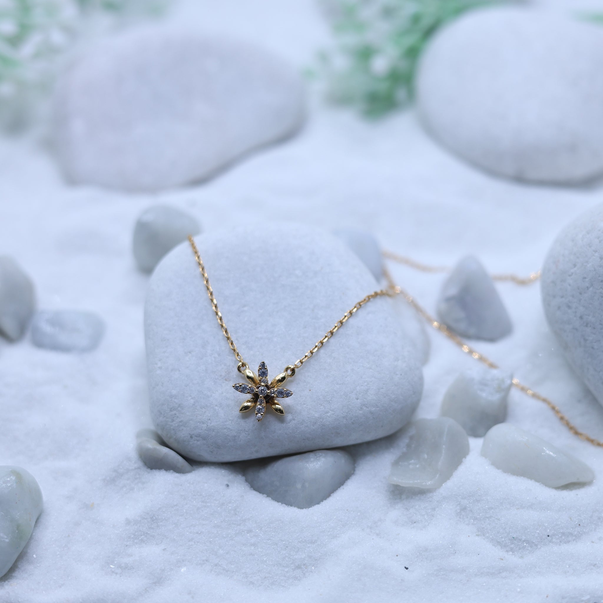 Gold Plated Silver Floral Pendant