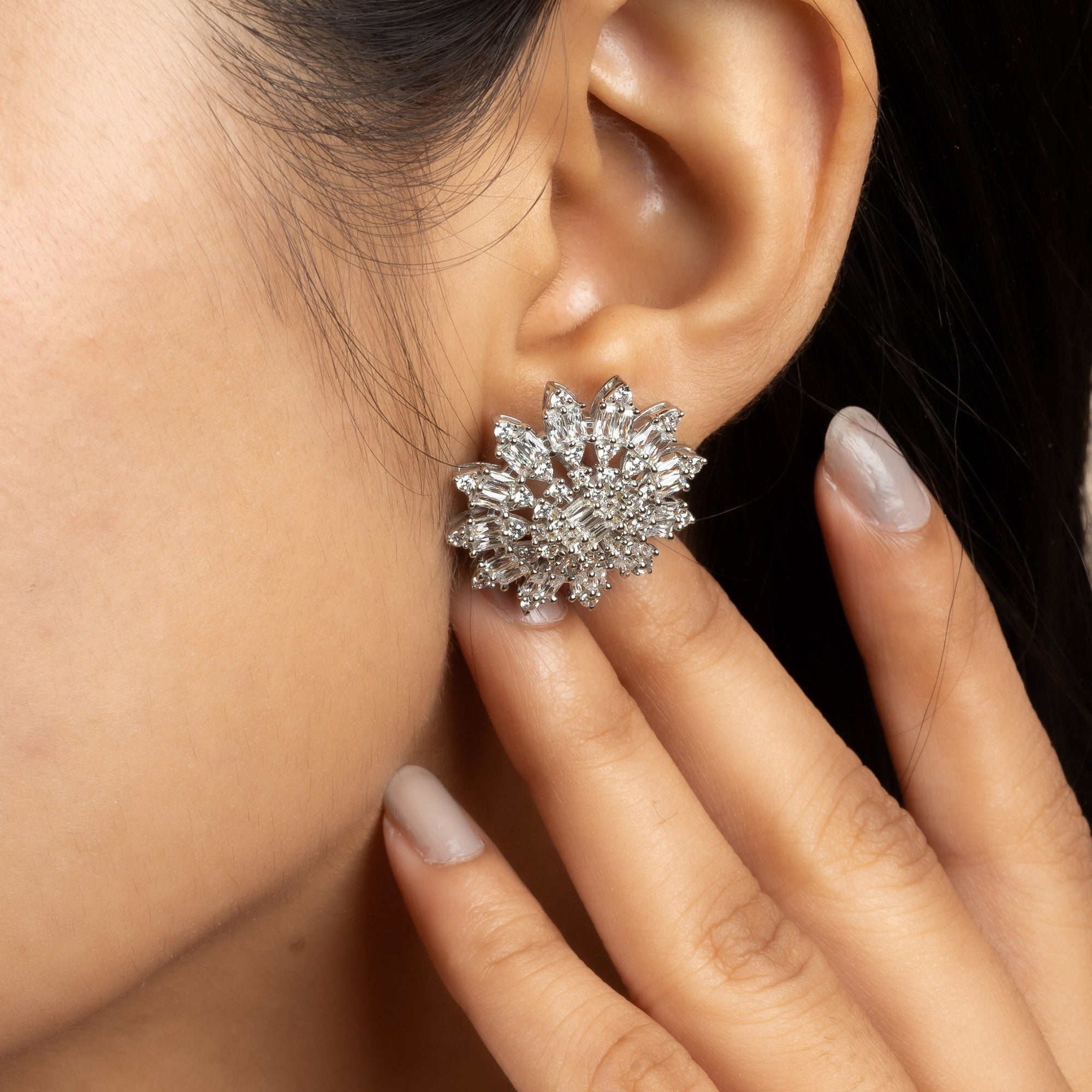 Sparkling Sunburst Stud Earrings