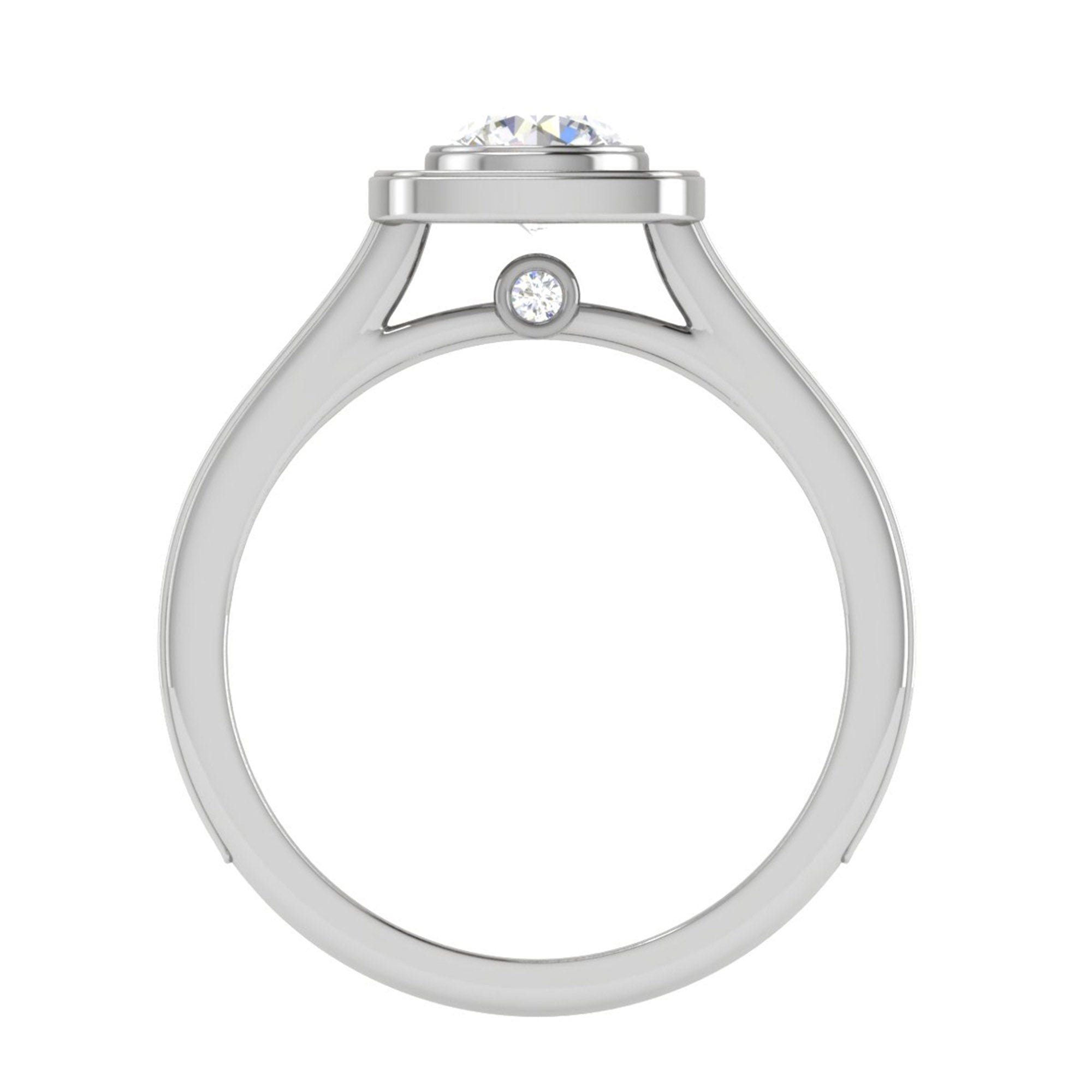 Bridal Silver Solitaire Halo Ring