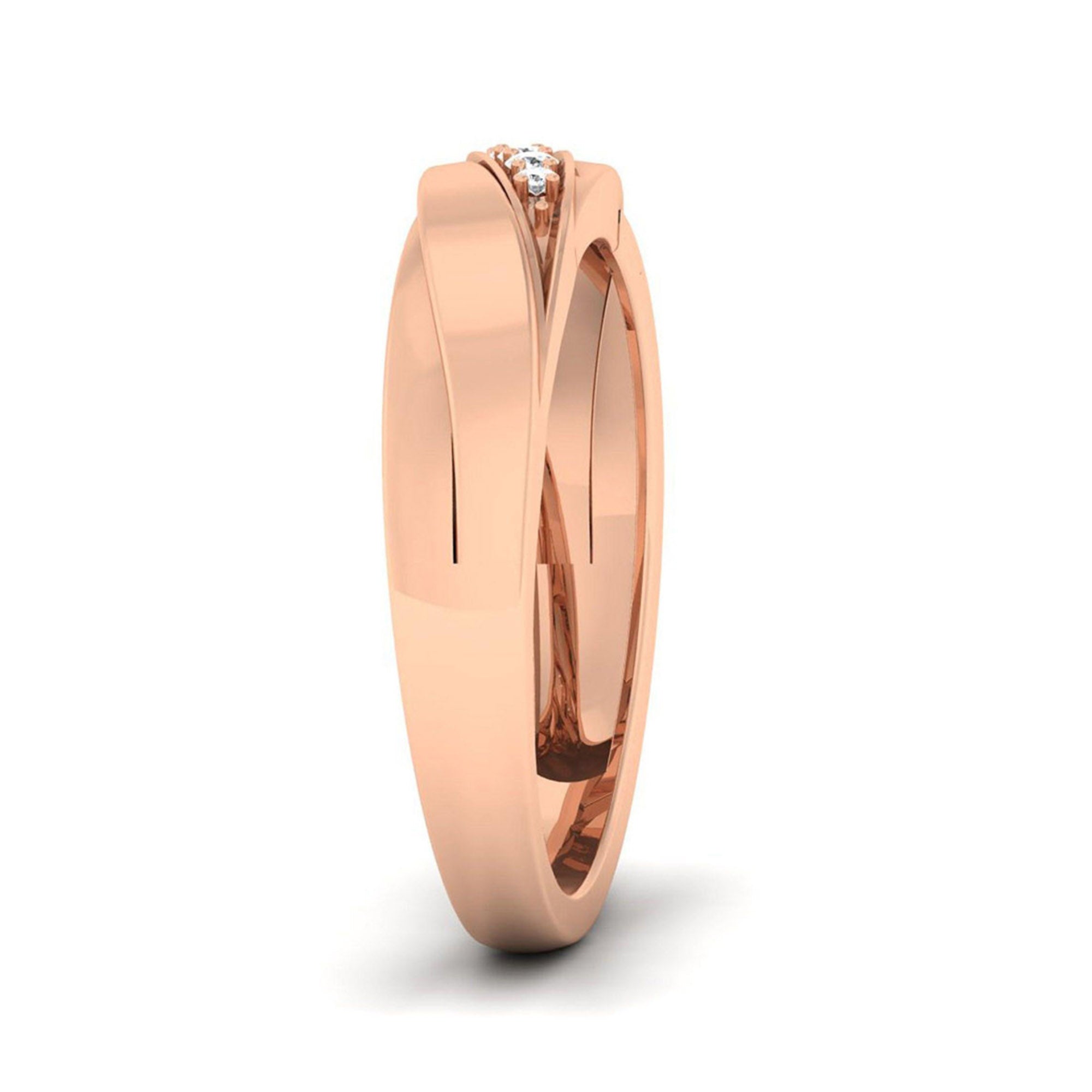 Rose Gold Channel Set Women Band
