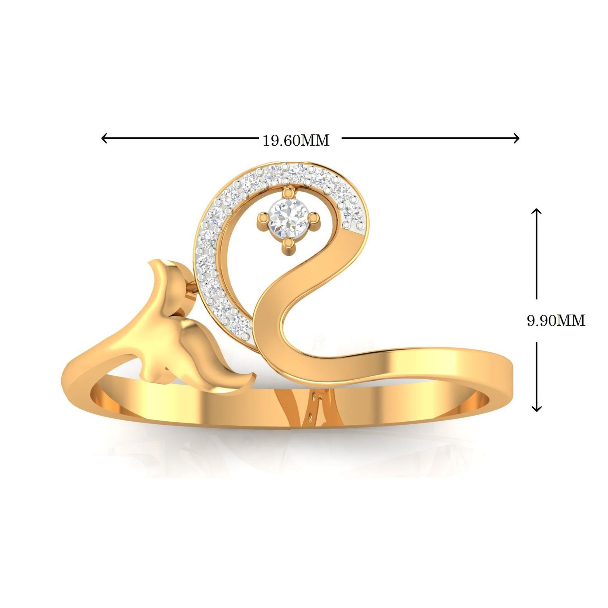 Shining Swirl Diamond Ring