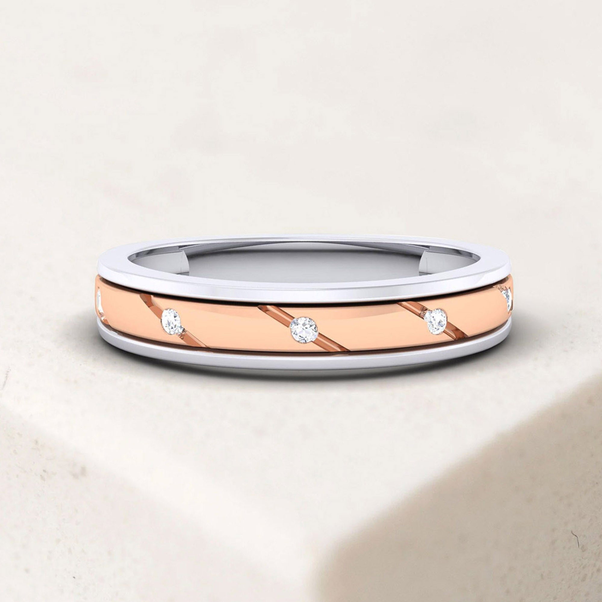 Elegant Unisex Band with Diamond Accents
