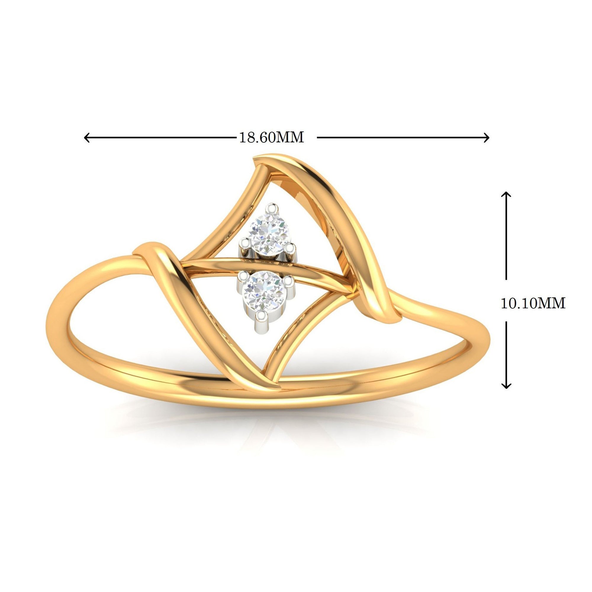 Modern Silver Dual Triangular Ring