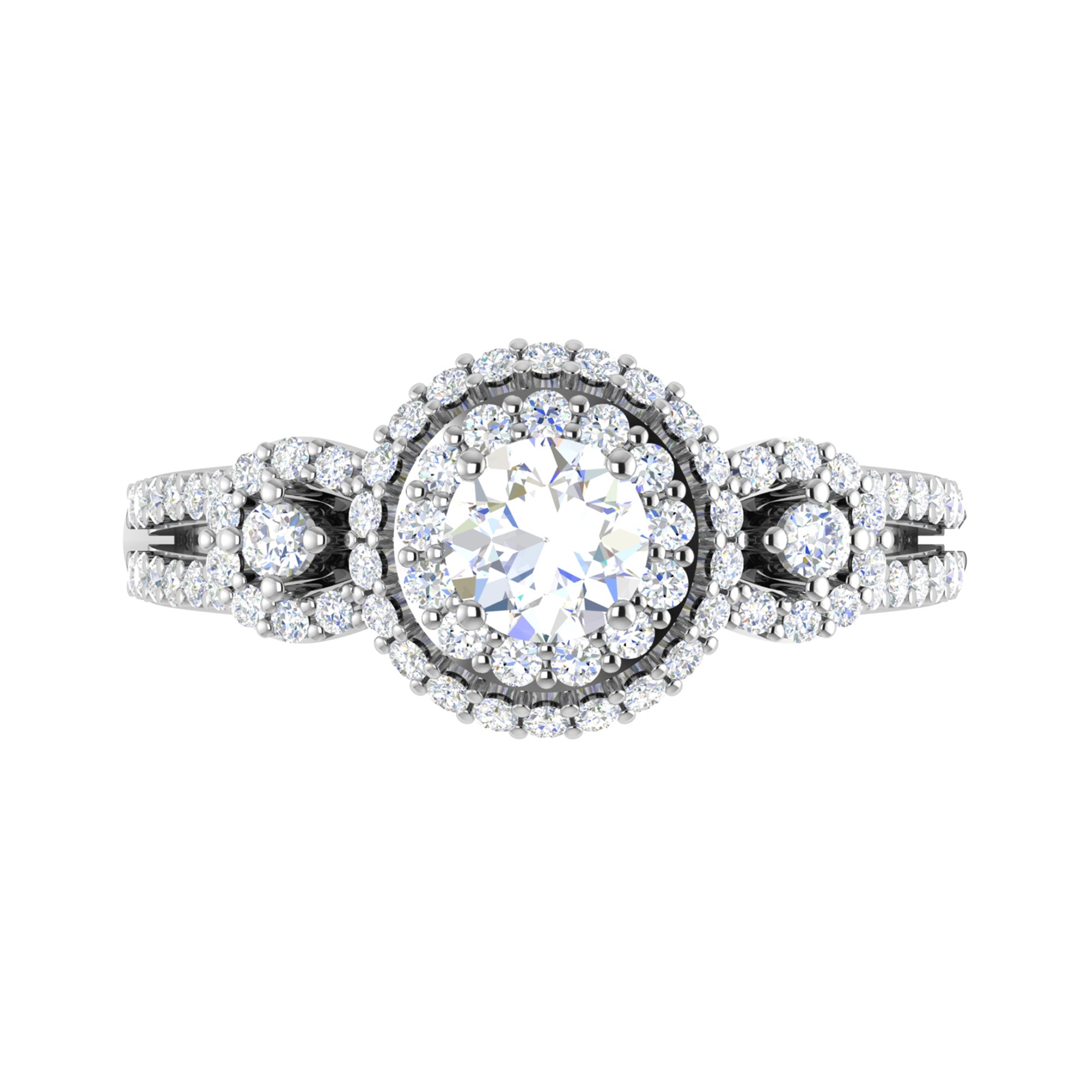 Double Halo Sparkling Bridal Ring
