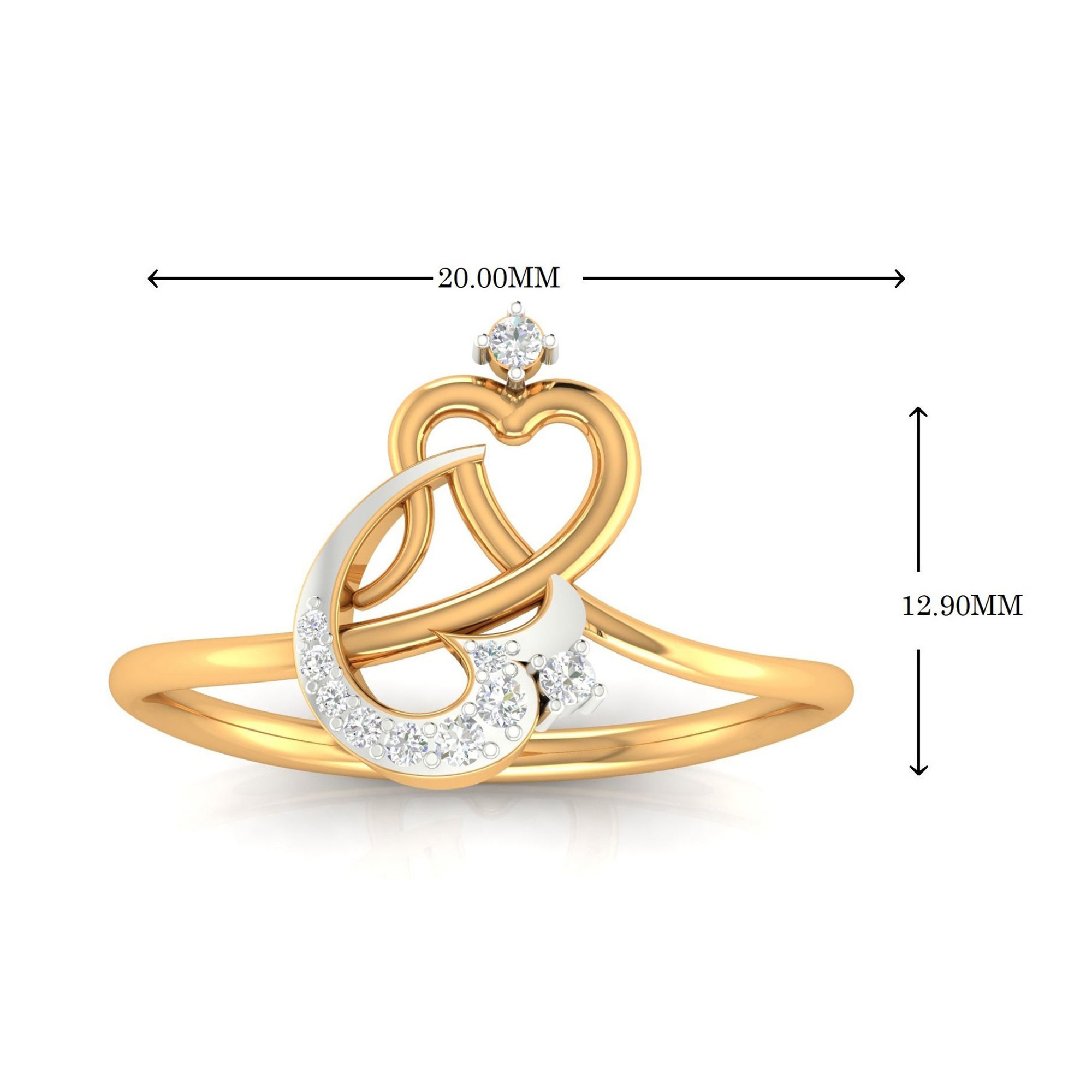 Intertwined Heart Diamond Ring