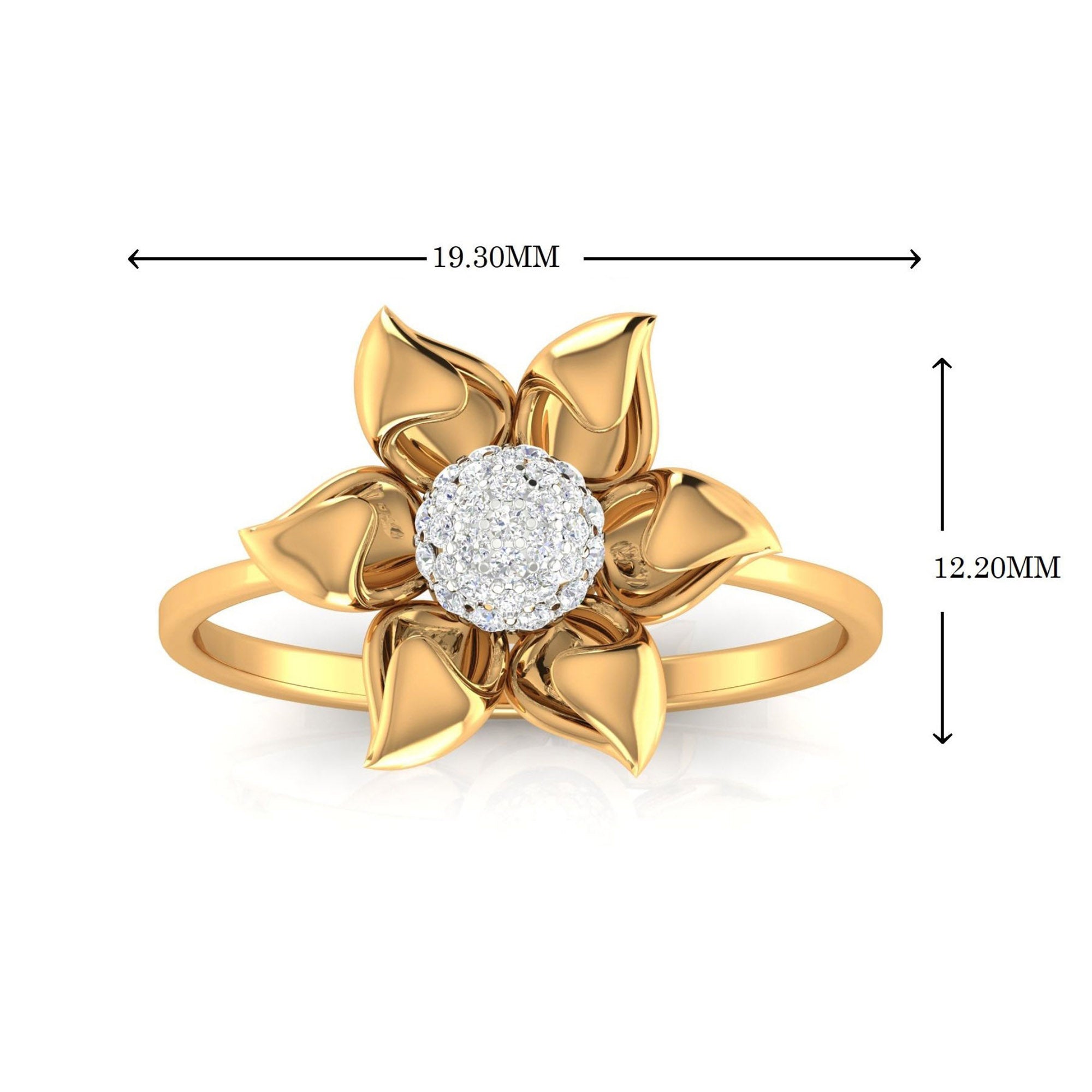 Elegant Floral Diamond Cluster Ring