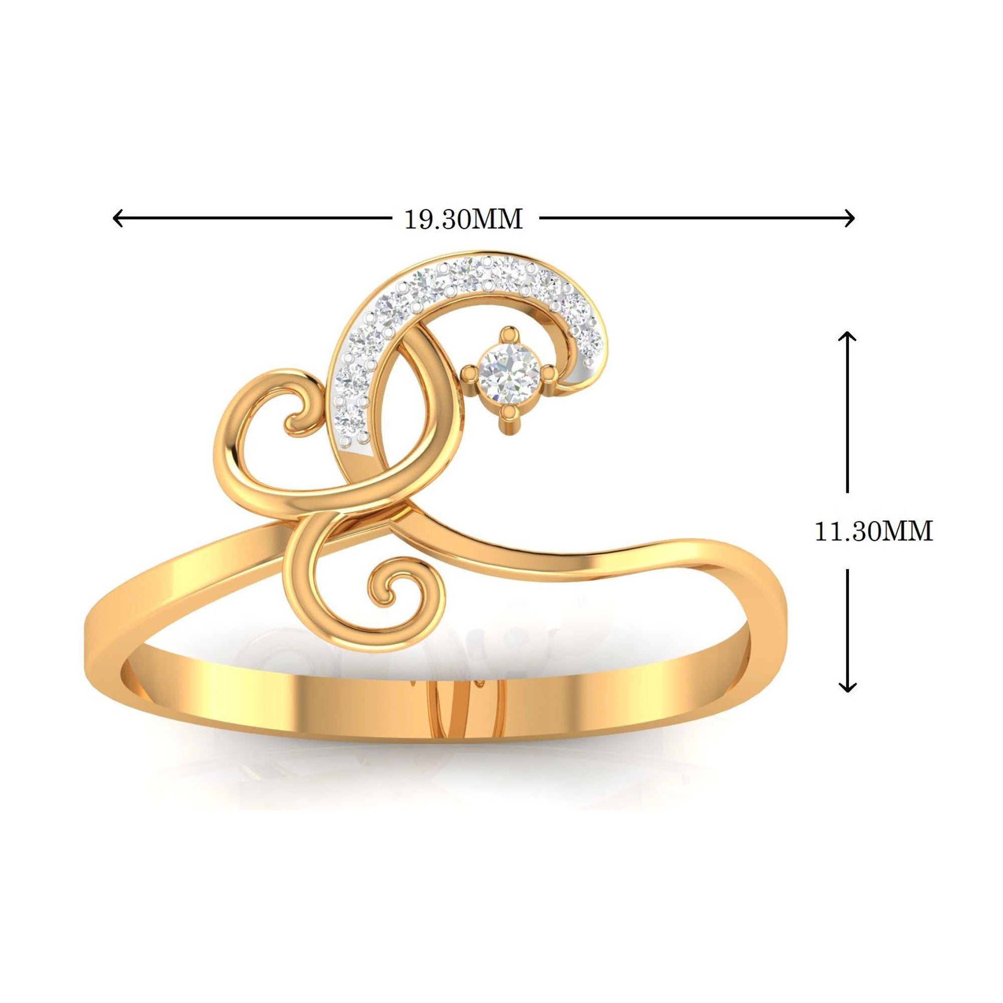Elegant Curved Swirl Ring