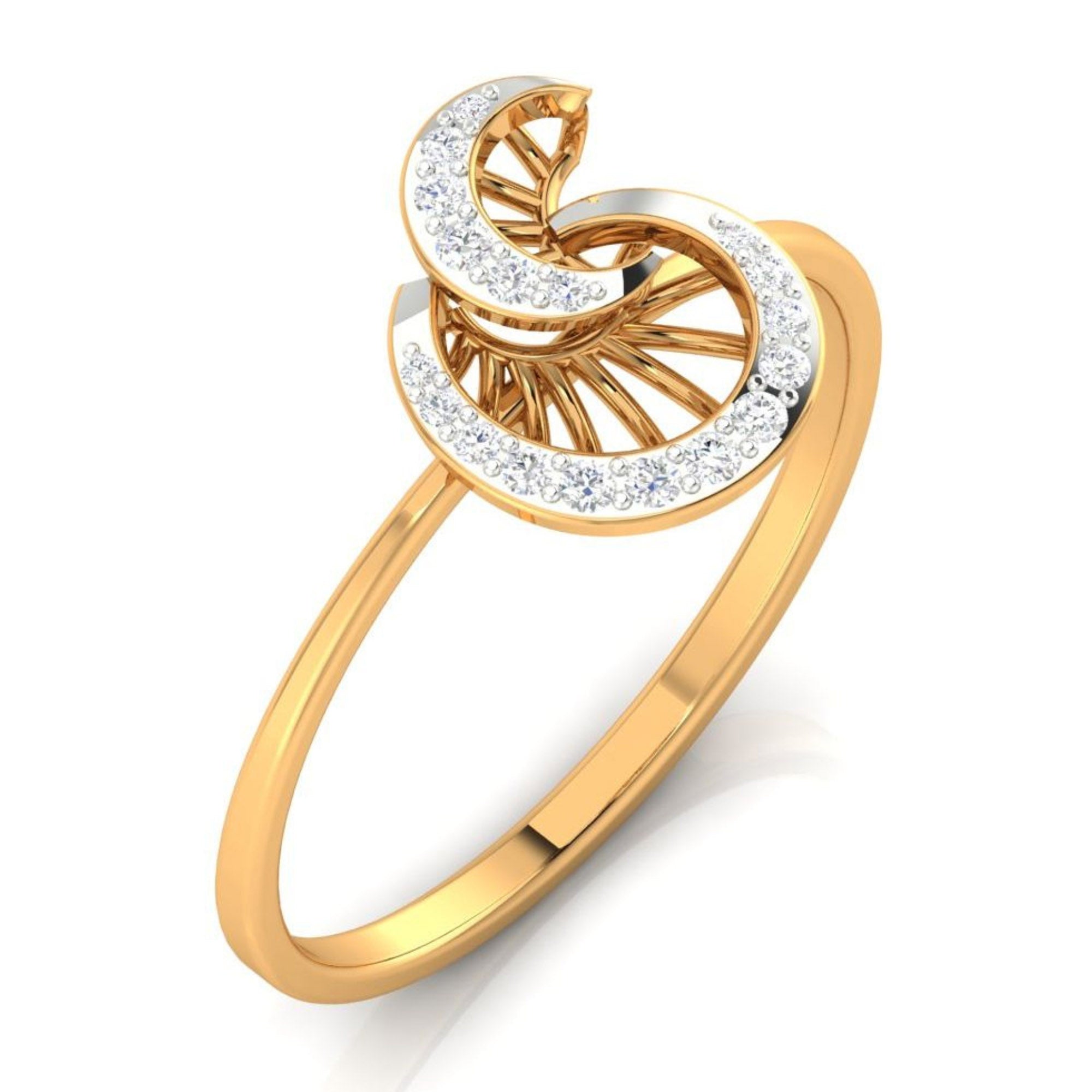 Elegant Swirl Diamond Ring