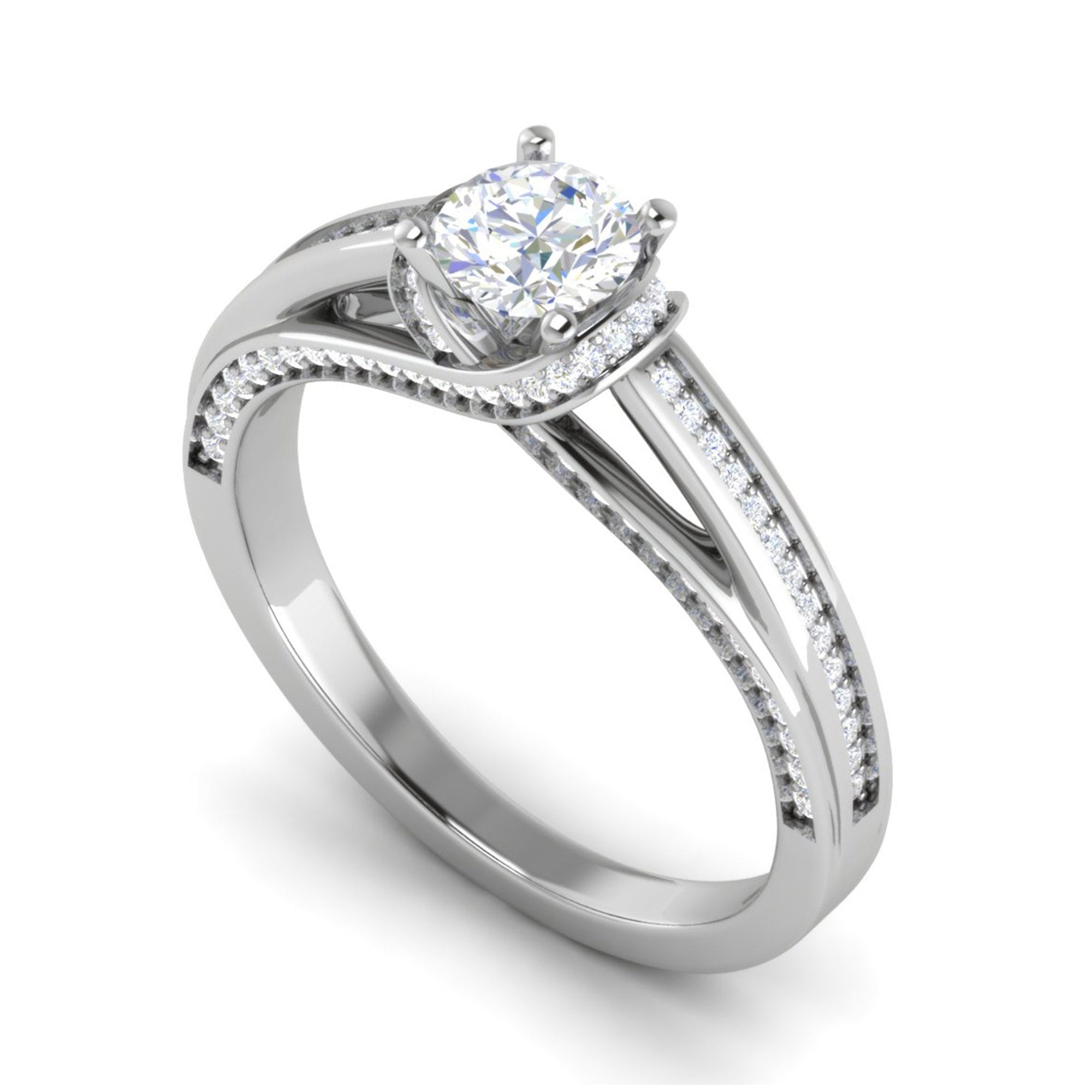 Split Shank Solitaire Diamond Ring