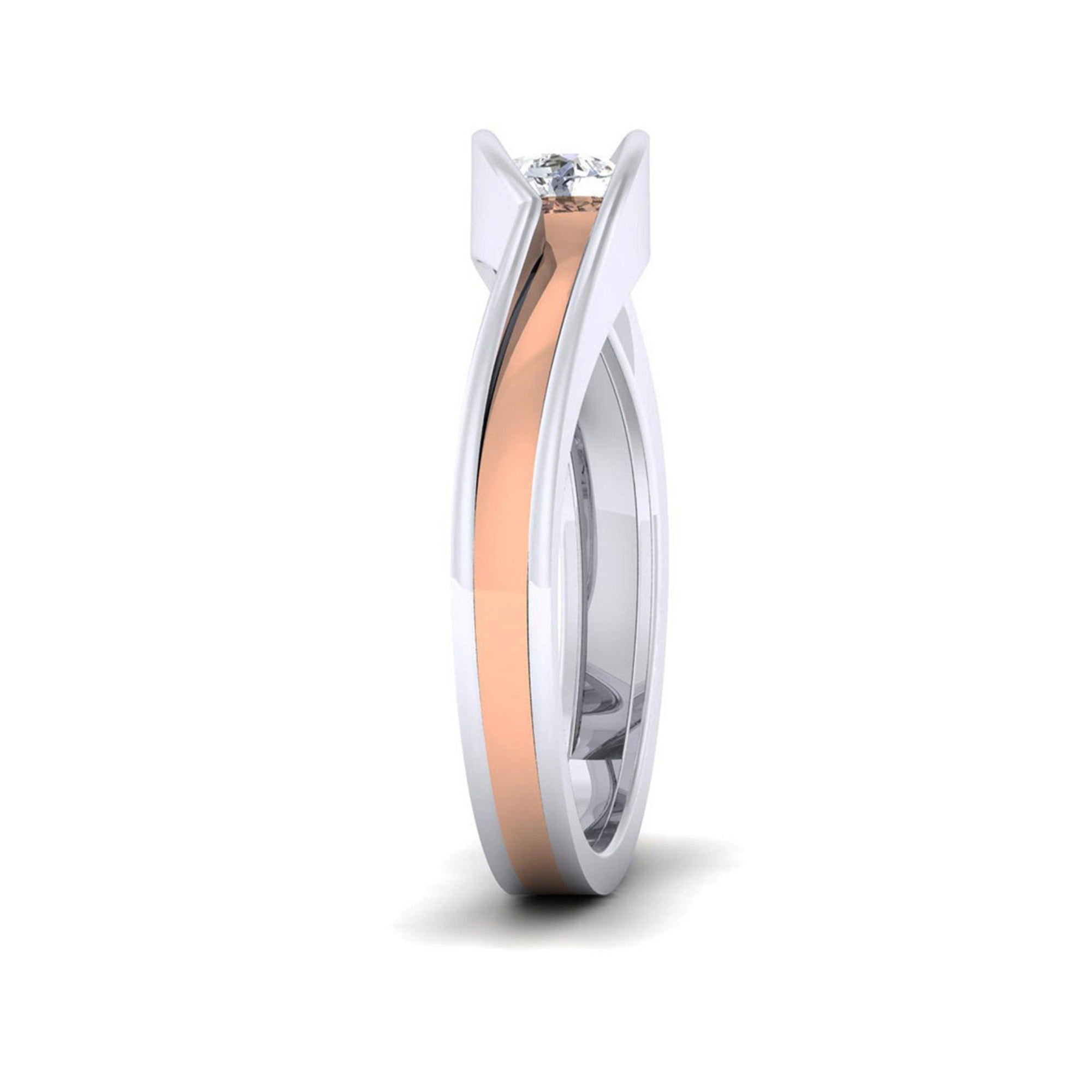 Dual Tone Modern Wave Ring