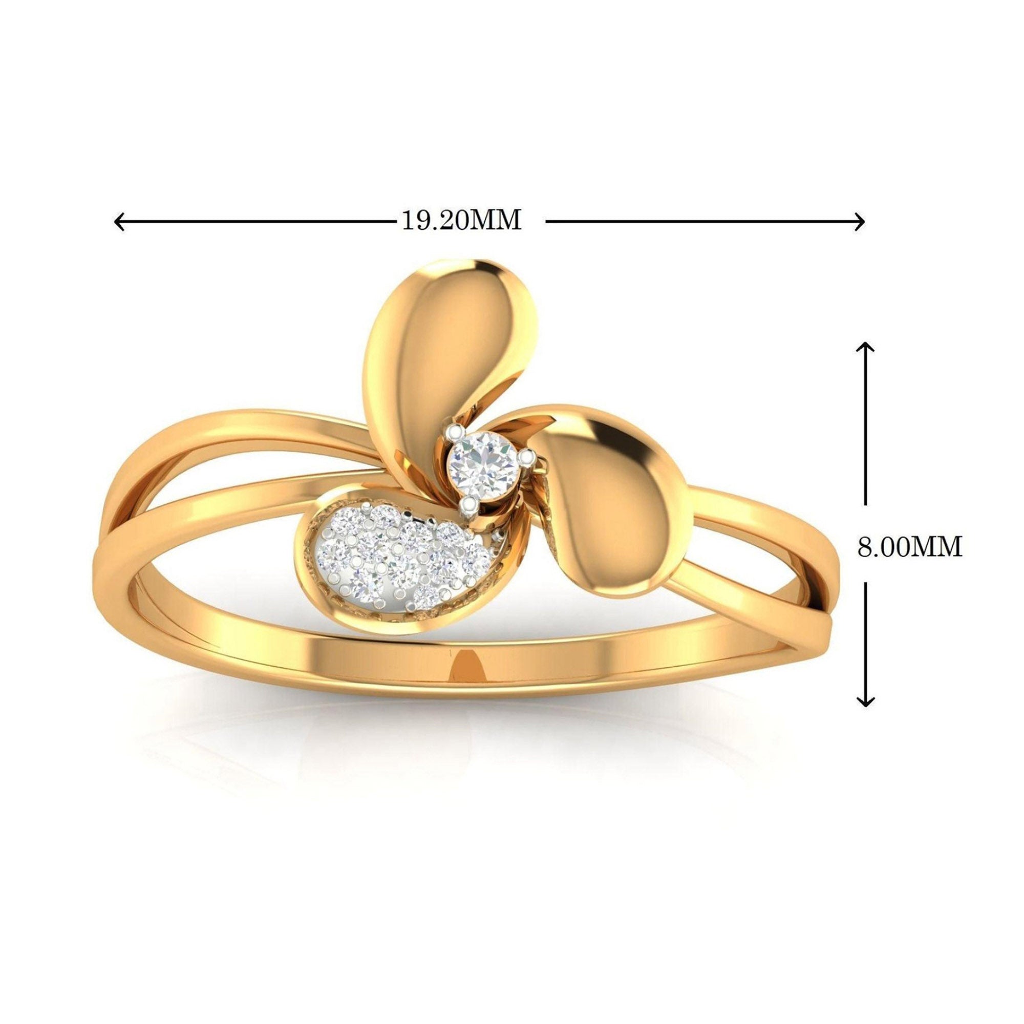 Adjustable Petal Spark Floral Ring