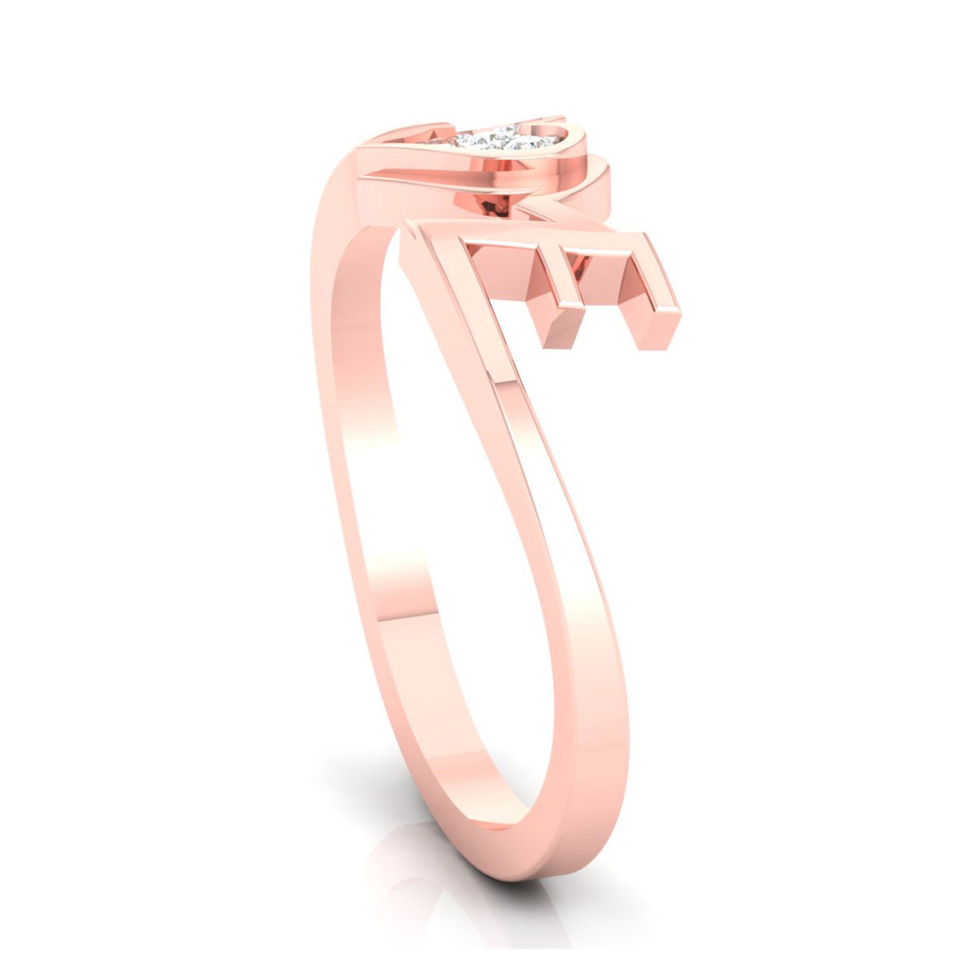 Heart LOVE ME Ring in Rose Gold