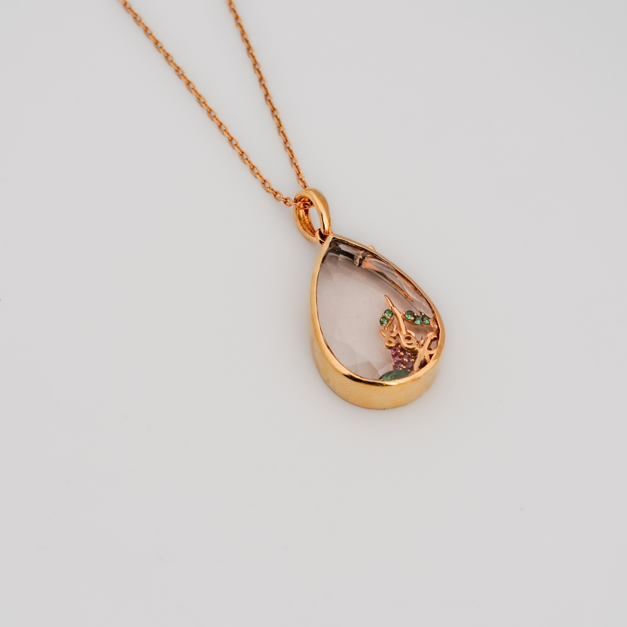Luxury Sterling Silver Pear Shaped Necklace