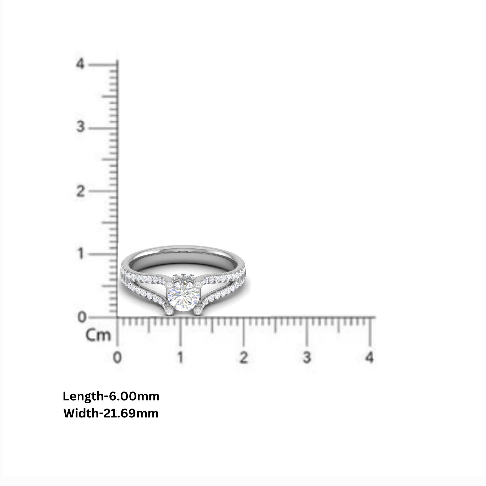 Sparkling Split Shank Diamond Ring