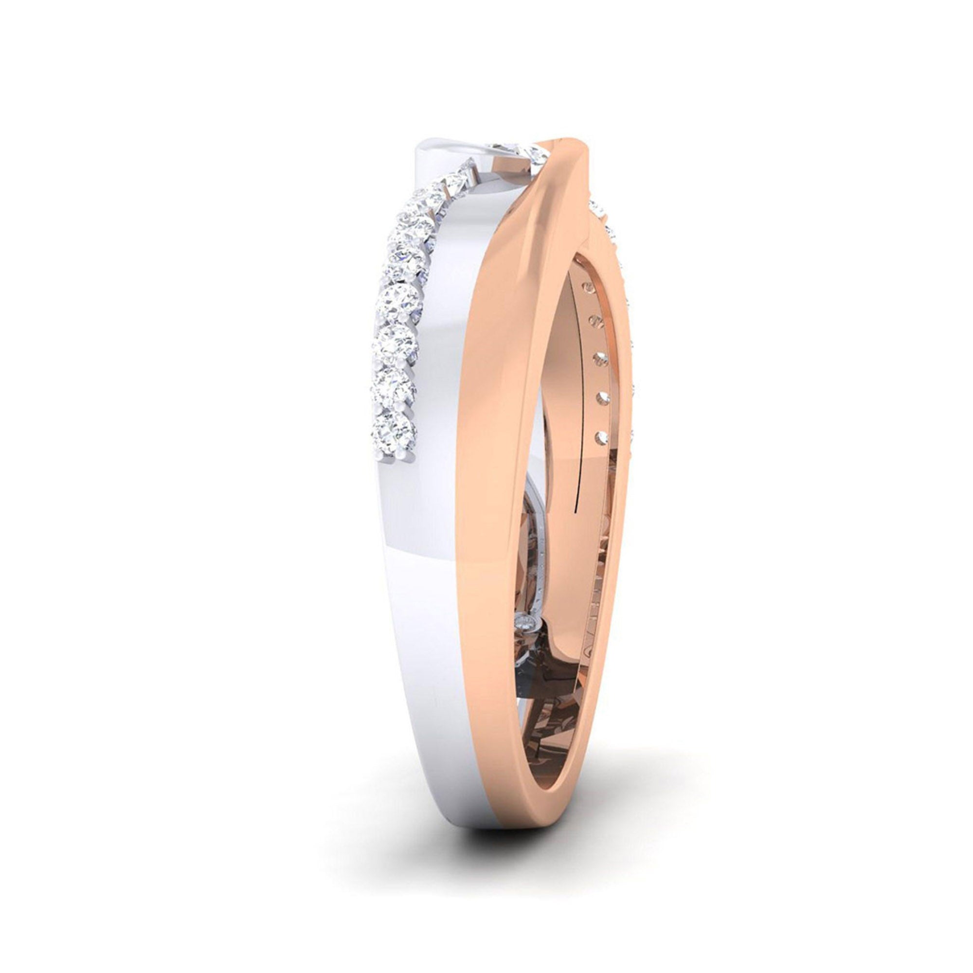 Dual Tone Criss Cross Pave Band